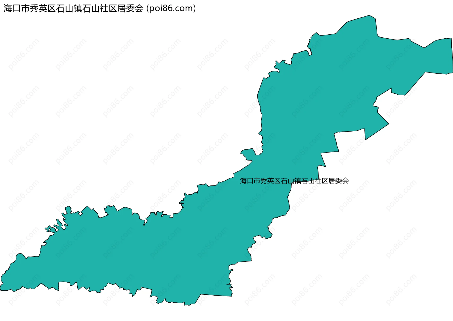 海口市秀英区石山镇石山社区居委会边界地图