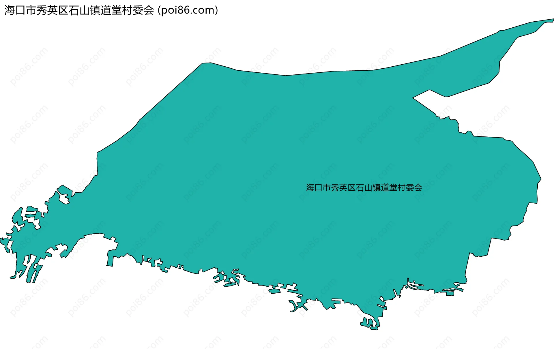 海口市秀英区石山镇道堂村委会边界地图