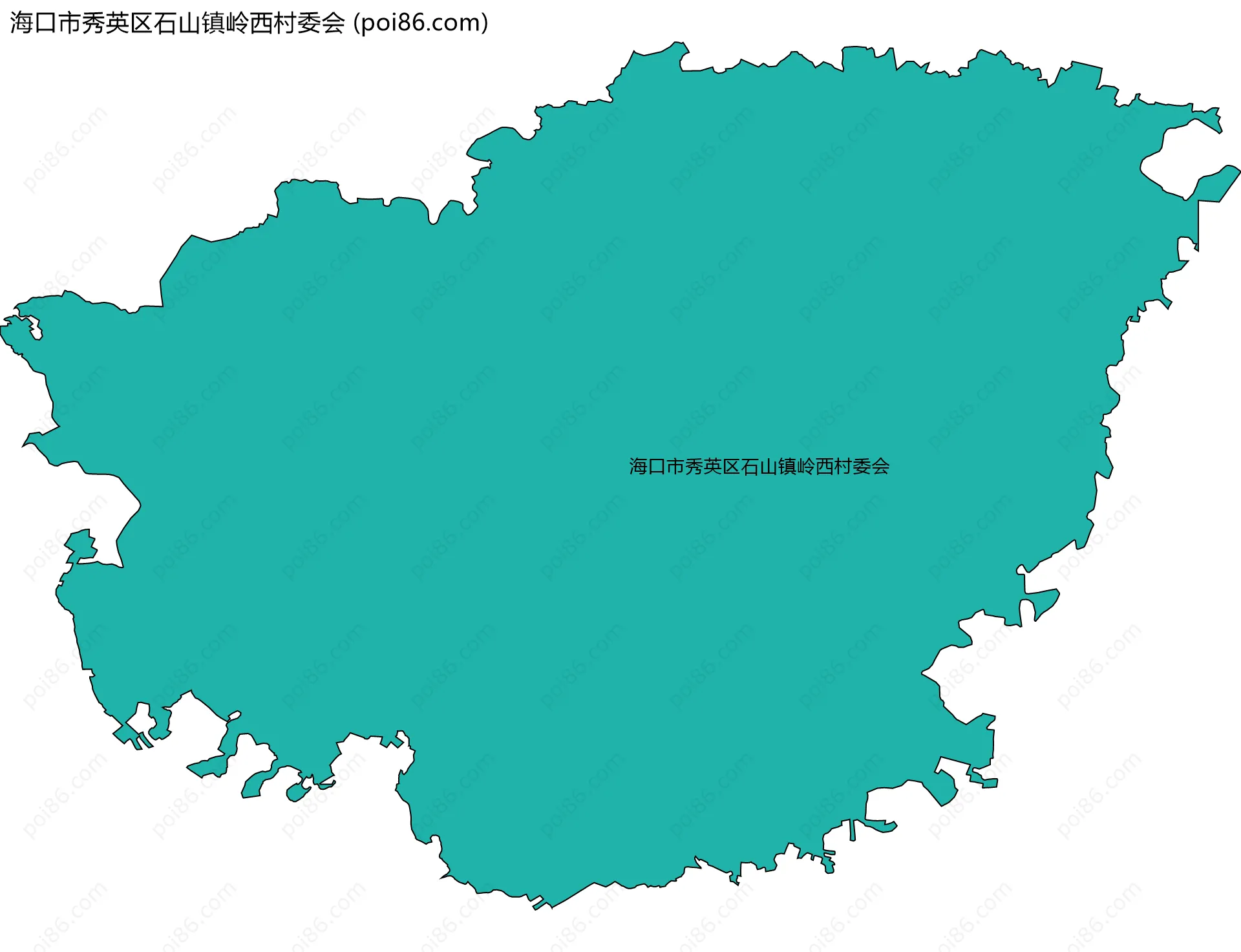 海口市秀英区石山镇岭西村委会边界地图