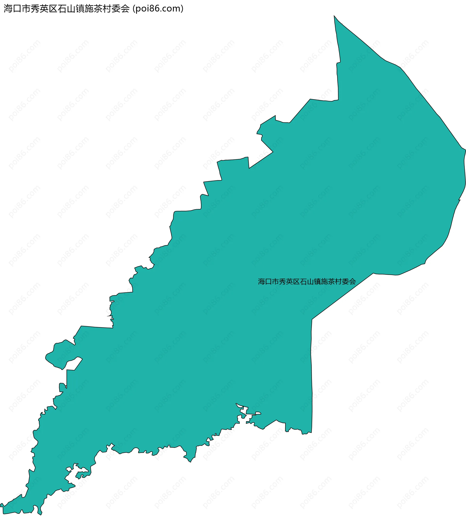 海口市秀英区石山镇施茶村委会边界地图