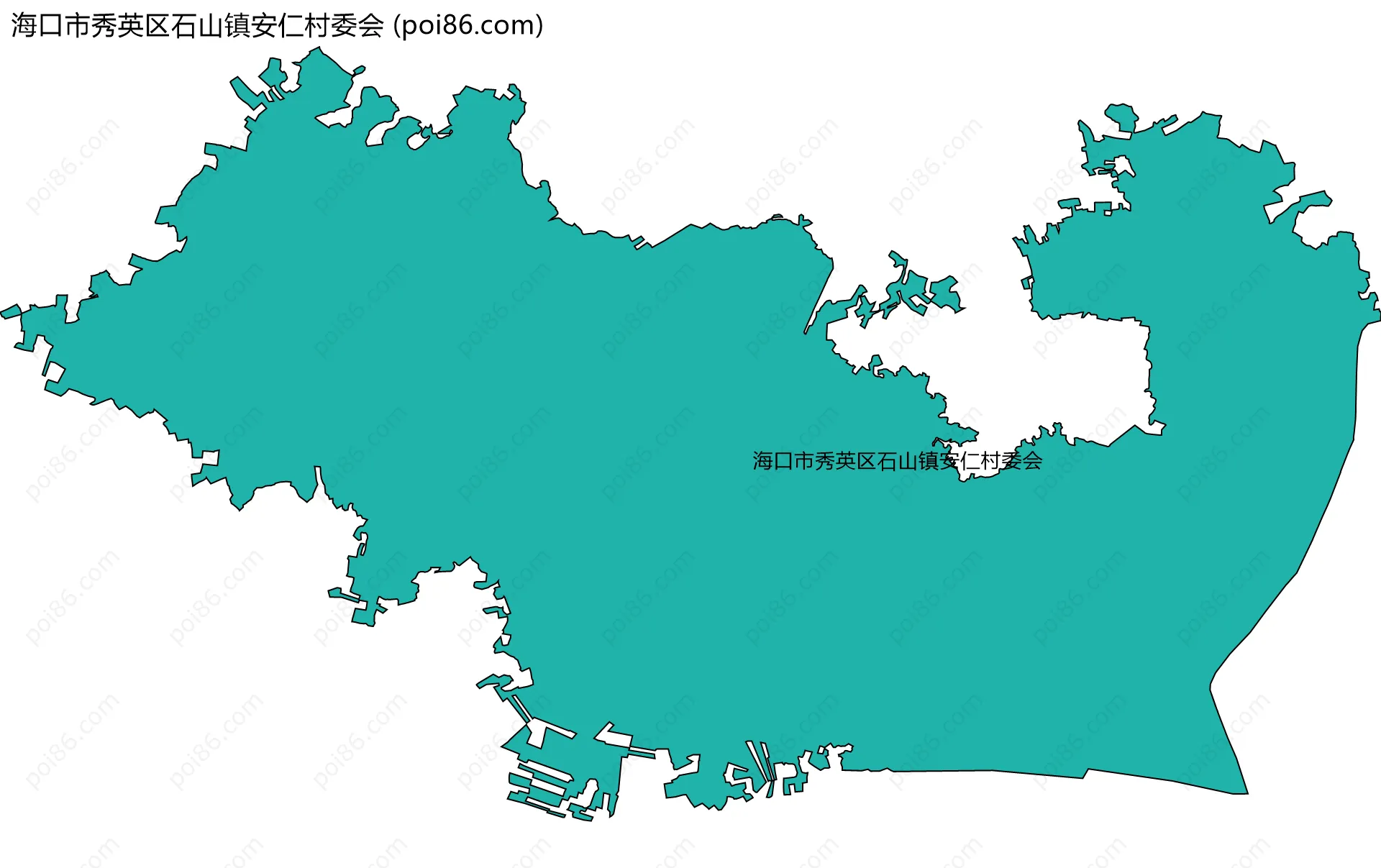海口市秀英区石山镇安仁村委会边界地图
