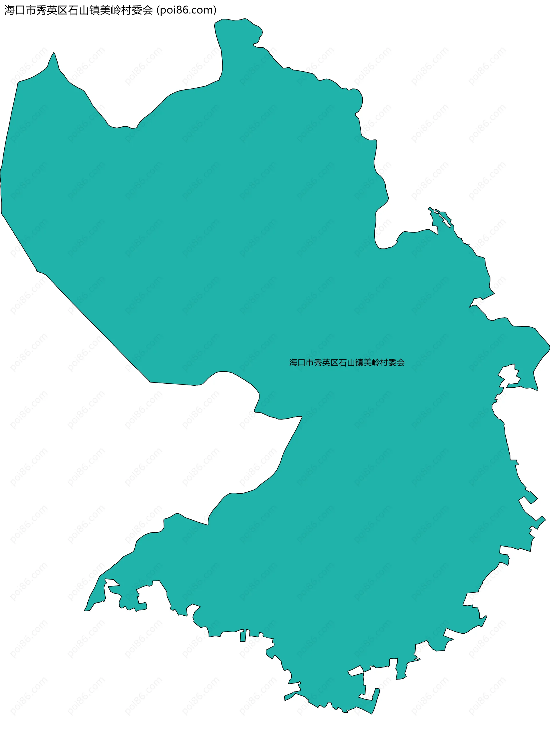 海口市秀英区石山镇美岭村委会边界地图