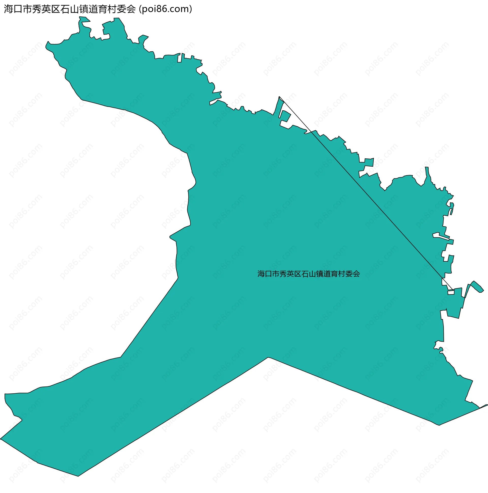 海口市秀英区石山镇道育村委会边界地图
