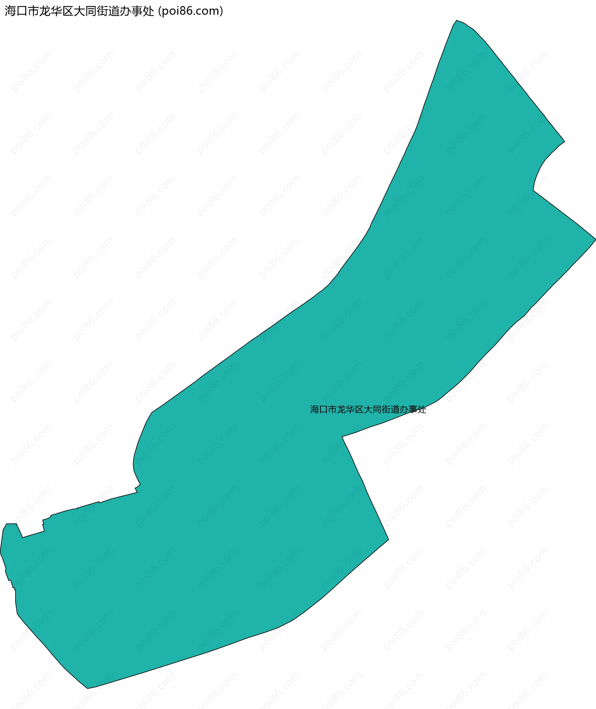 海口市龙华区大同街道办事处边界地图