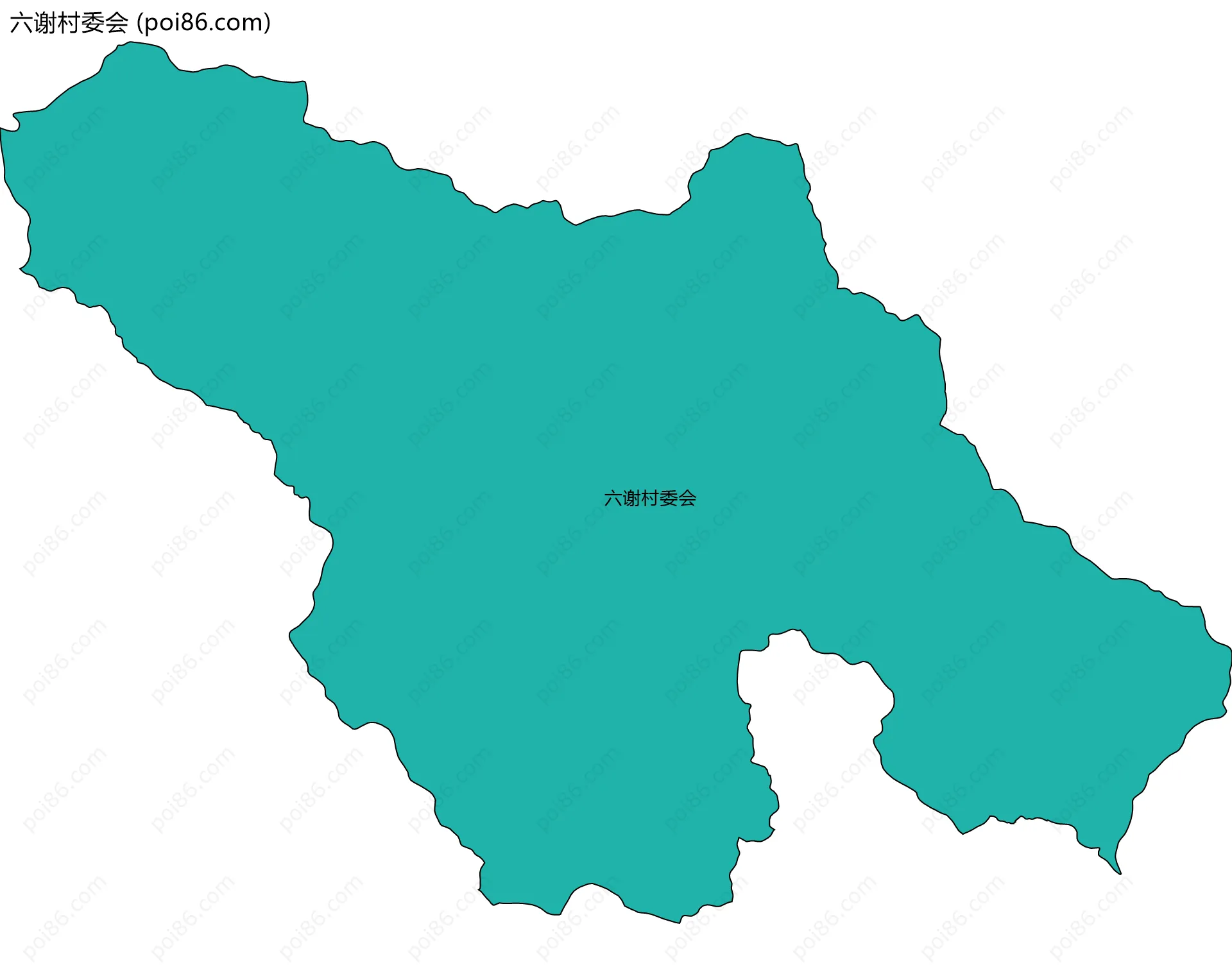 六谢村委会边界地图