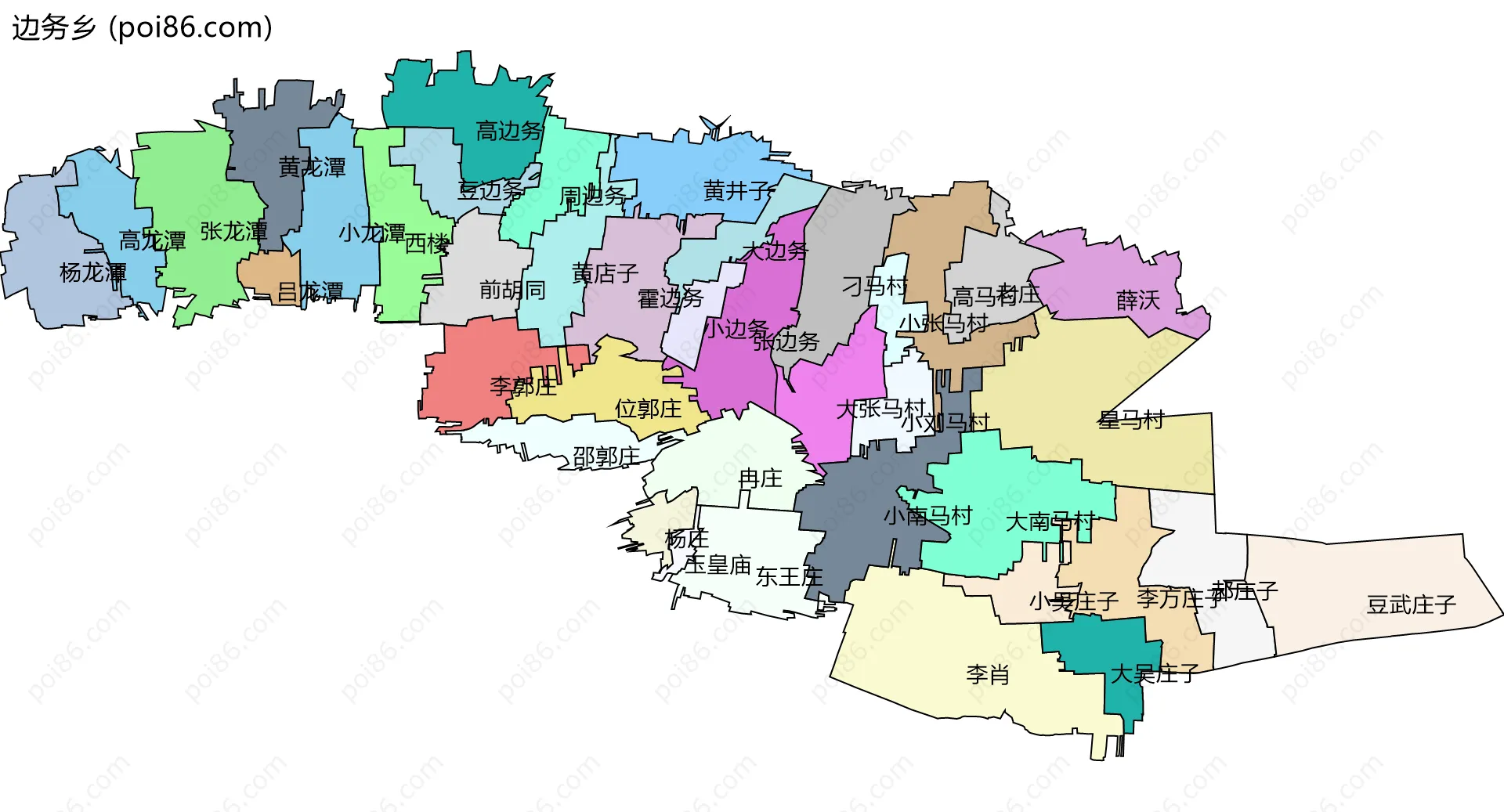 边务乡边界地图(五级行政区划)