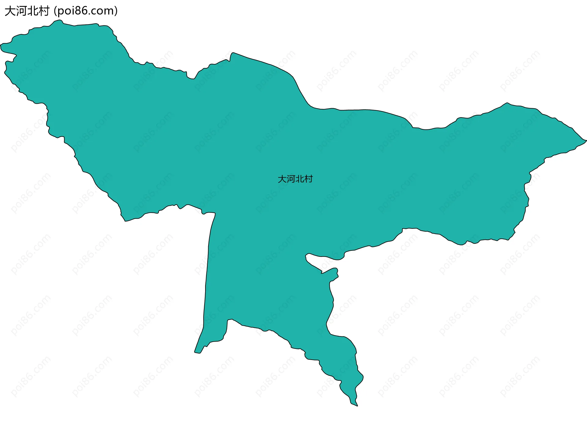 大河北村边界地图