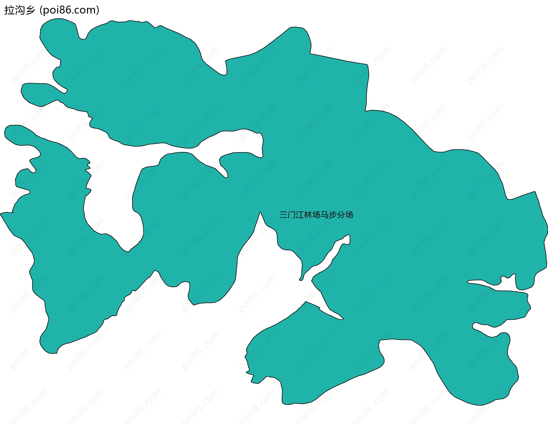 拉沟乡边界地图(五级行政区划)