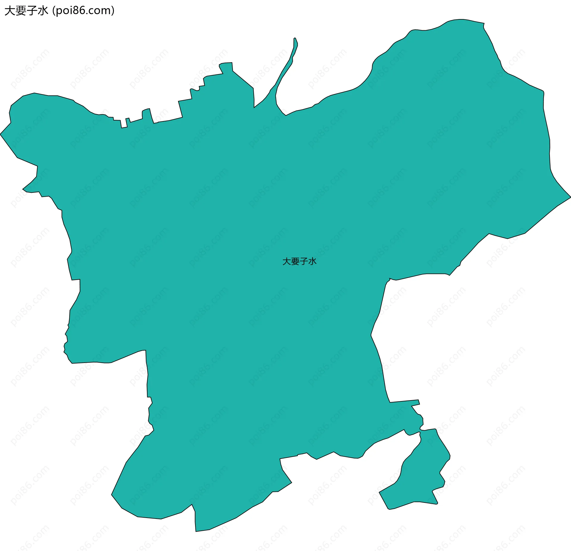 大要子水边界地图