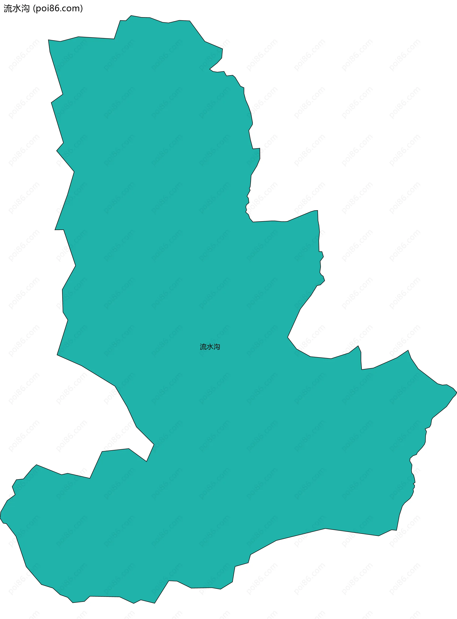 流水沟边界地图