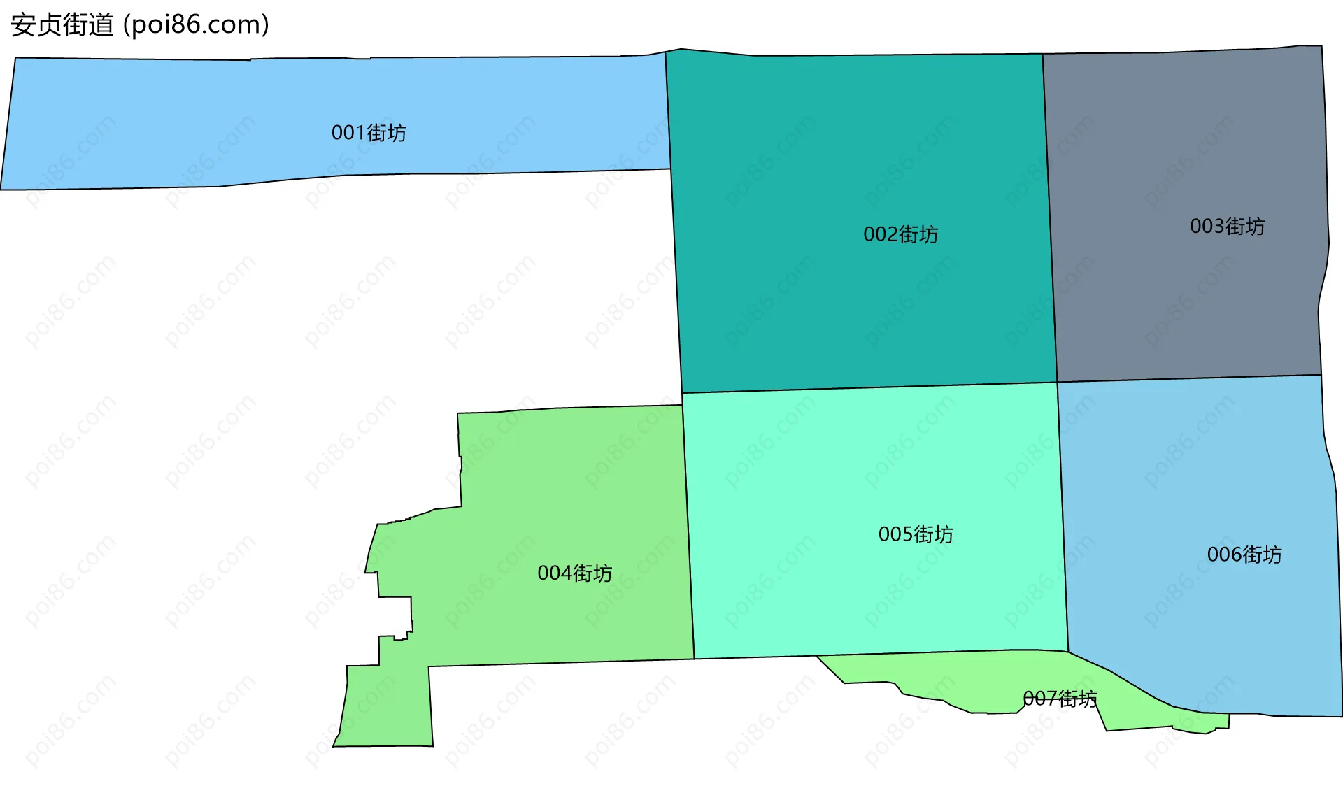 安贞街道边界地图(五级行政区划)