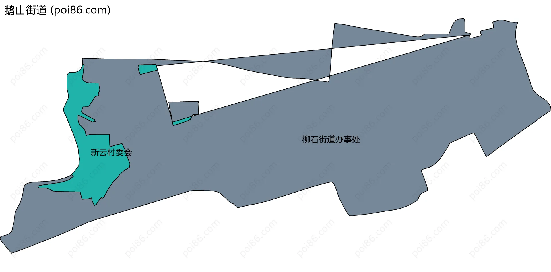 鹅山街道边界地图(五级行政区划)