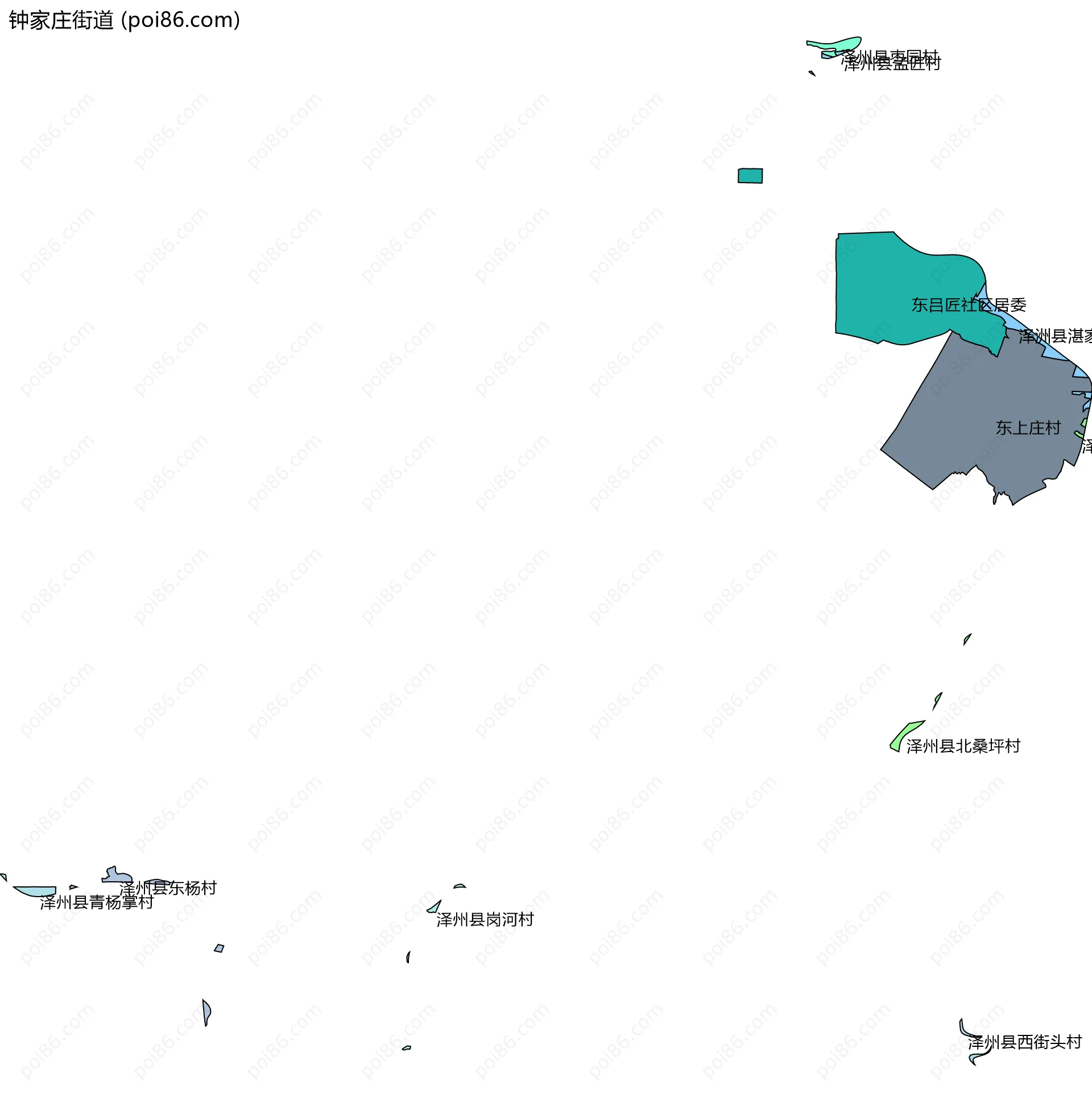 钟家庄街道边界地图(五级行政区划)