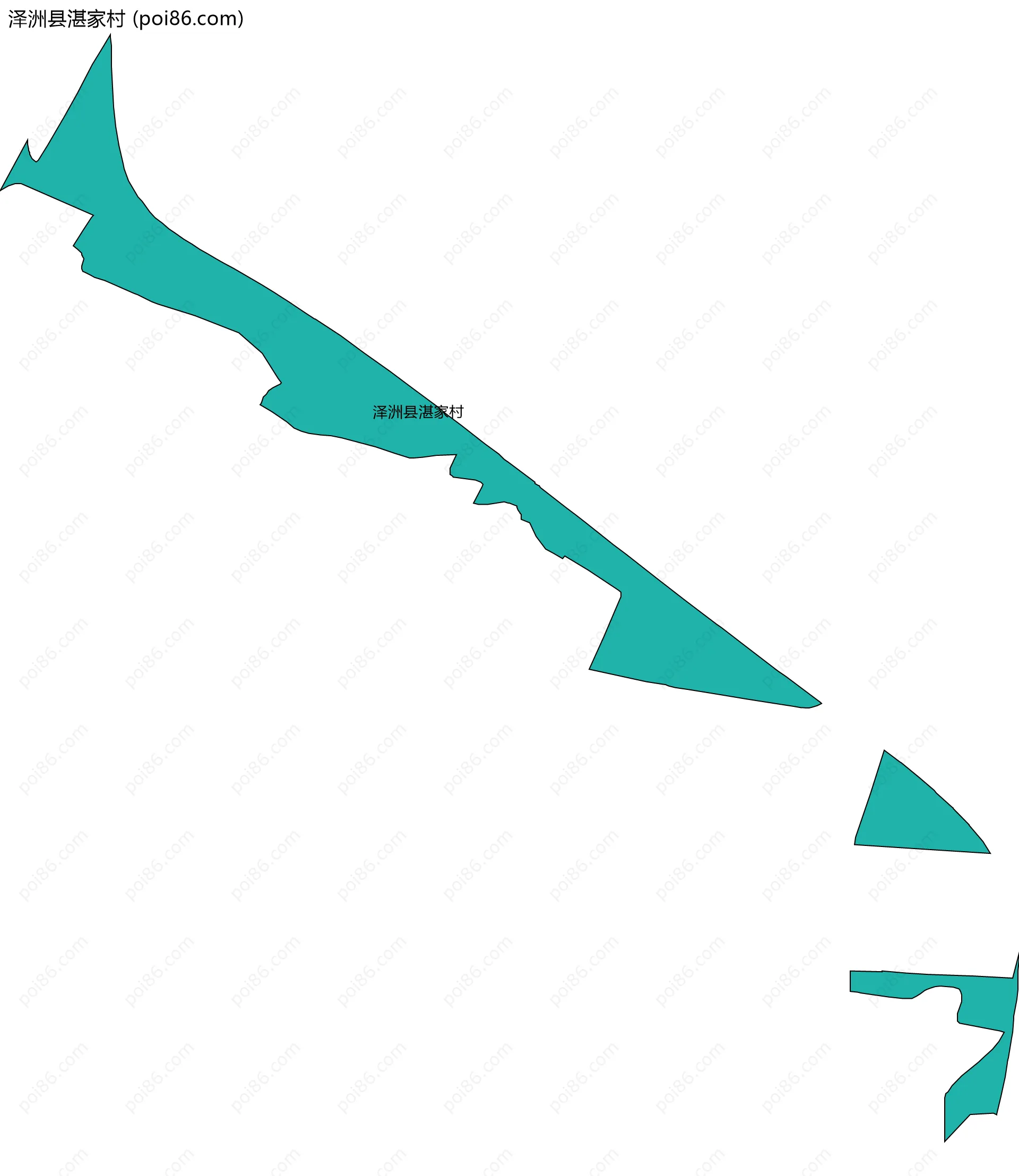 泽洲县湛家村边界地图