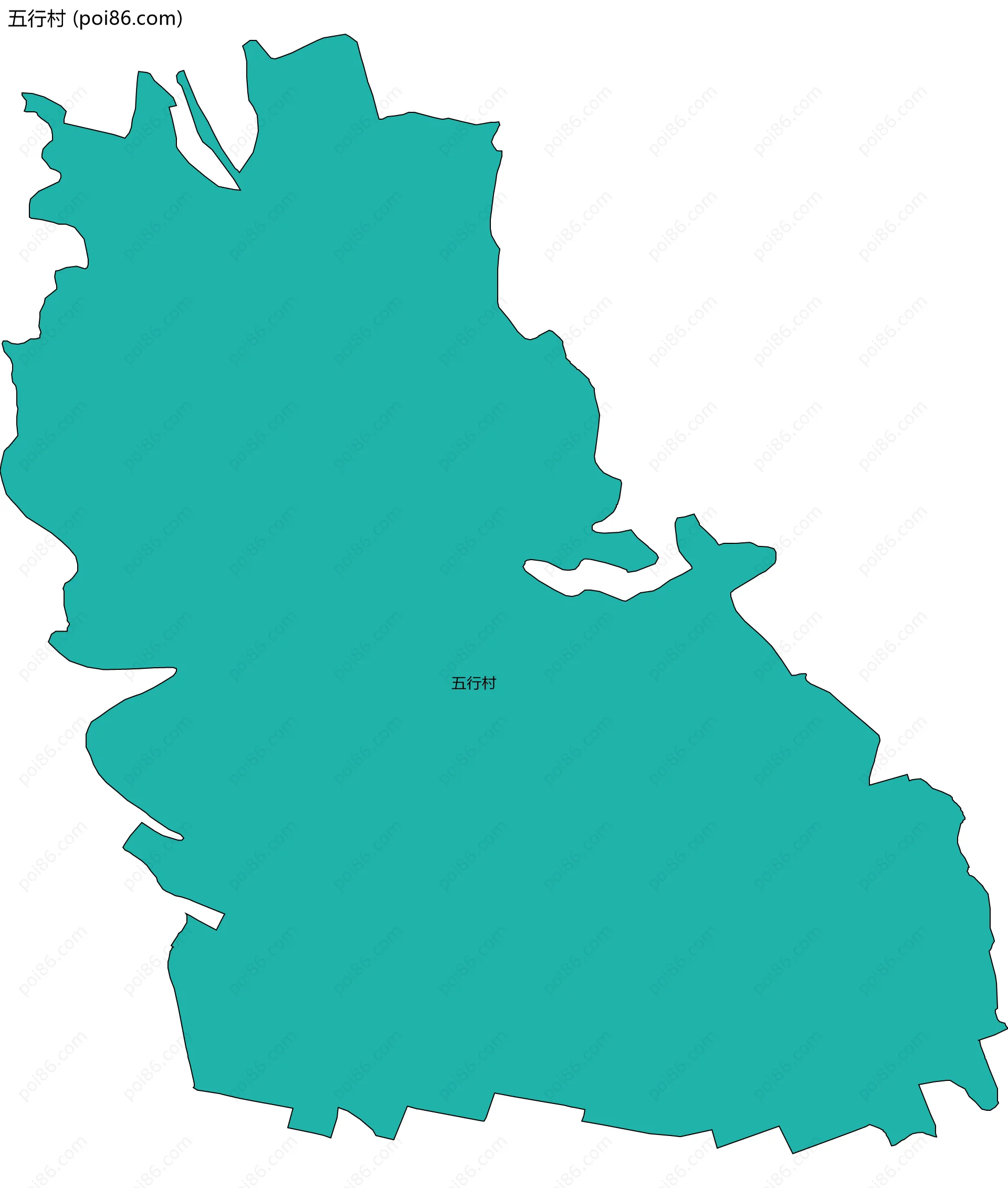 五行村边界地图