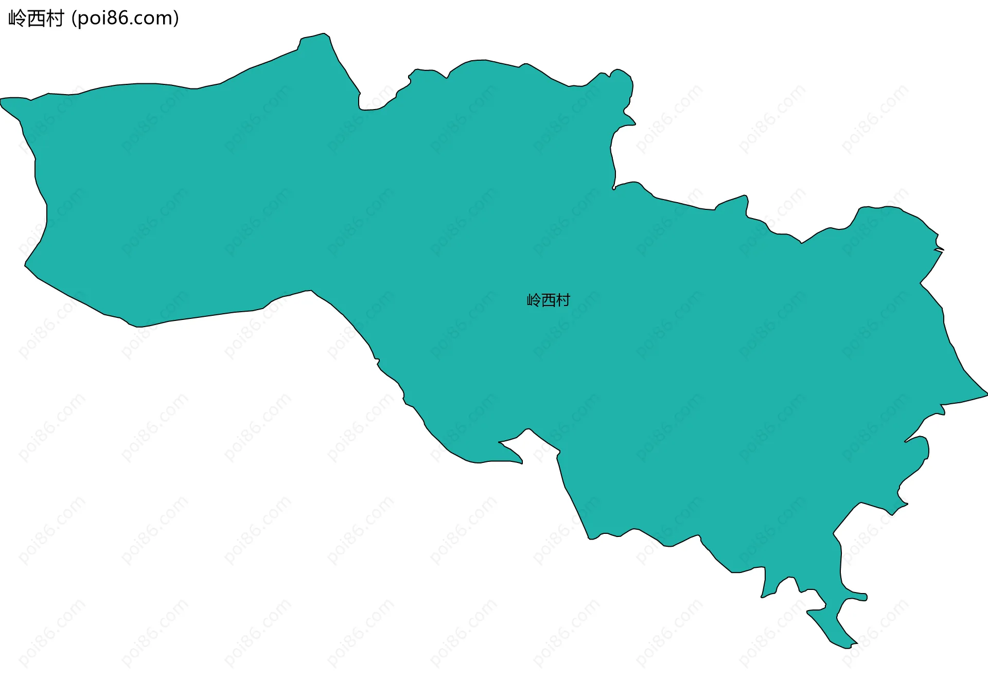 岭西村边界地图