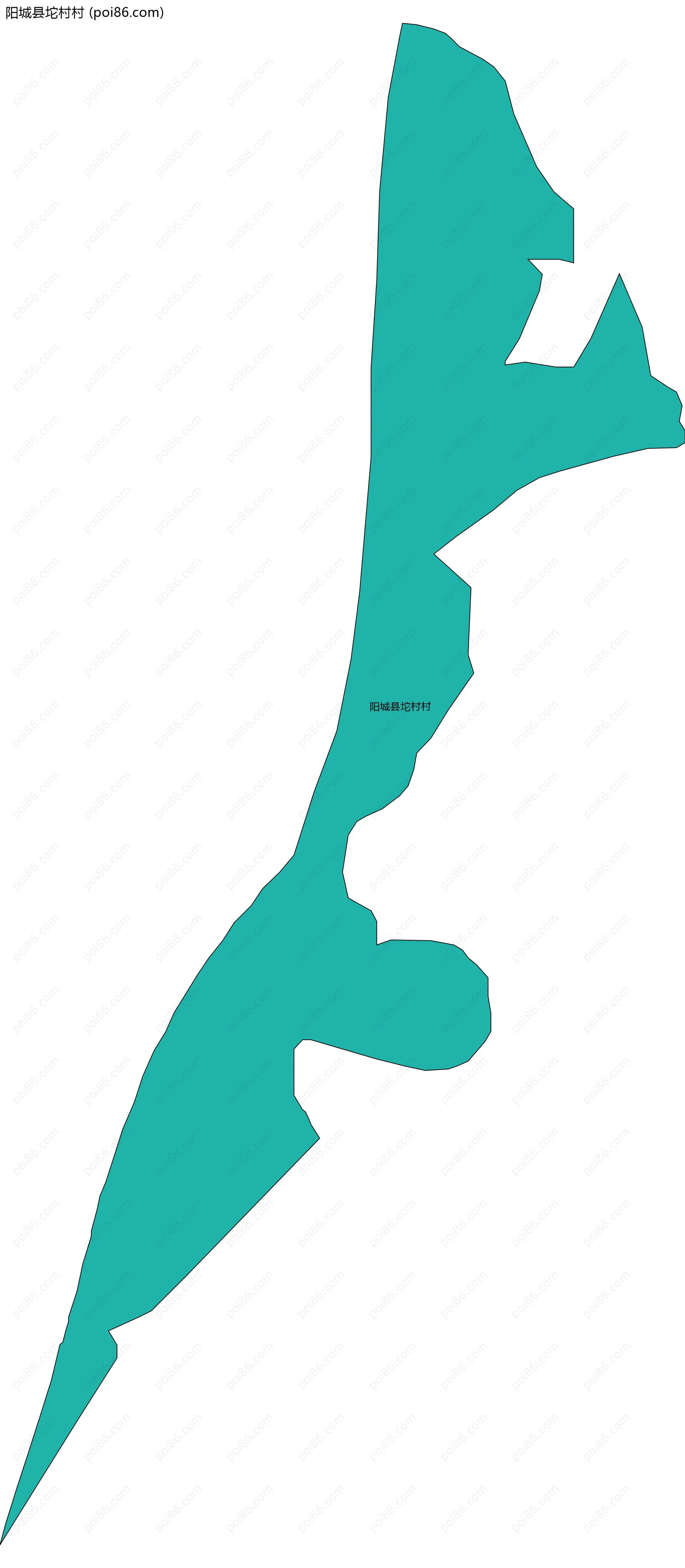 阳城县坨村村边界地图