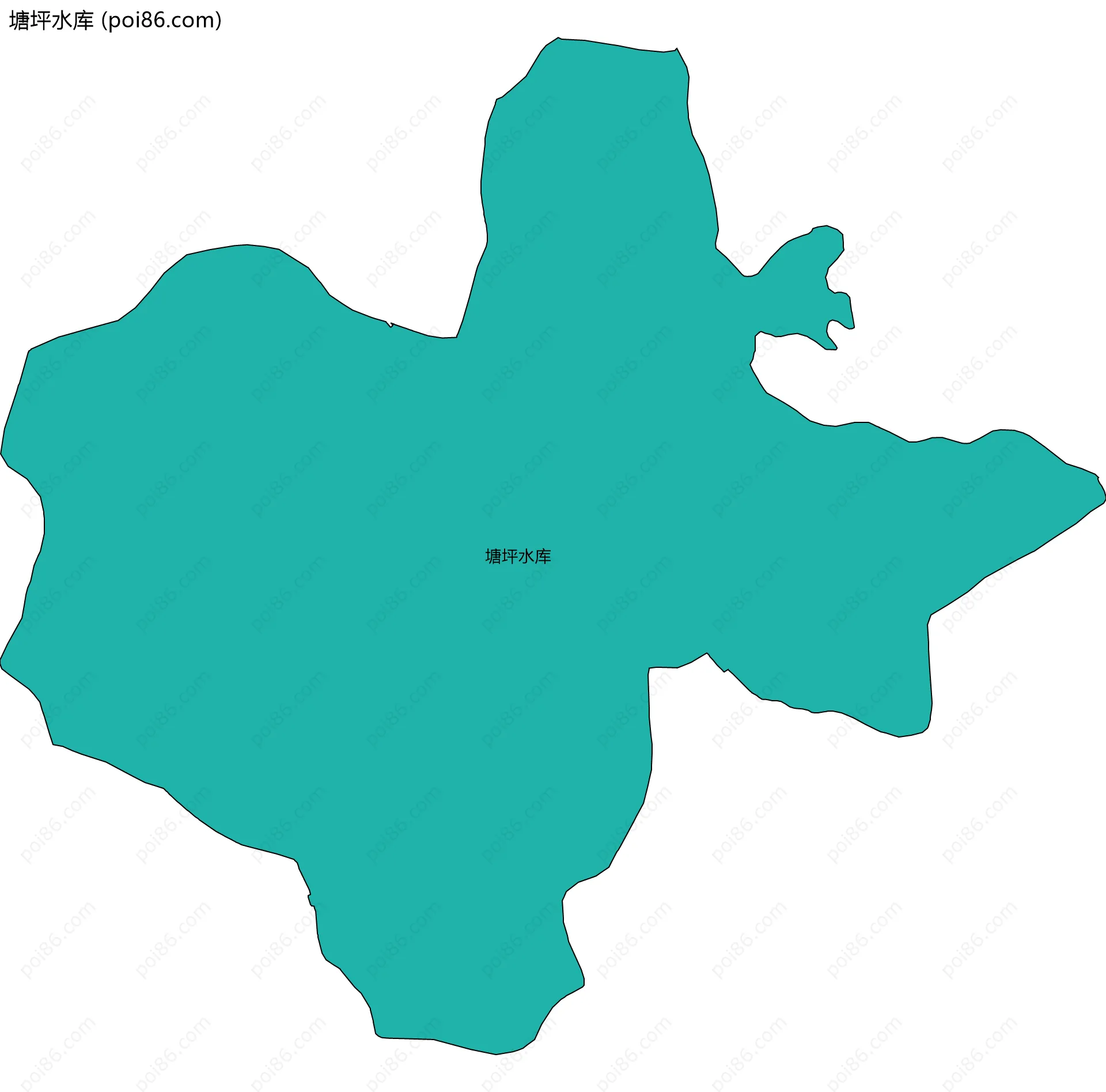 塘坪水库边界地图