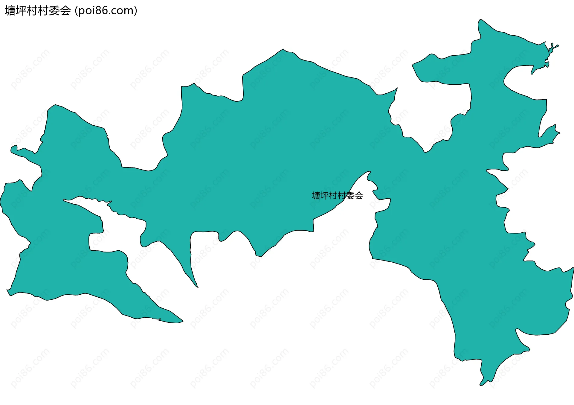 塘坪村村委会边界地图