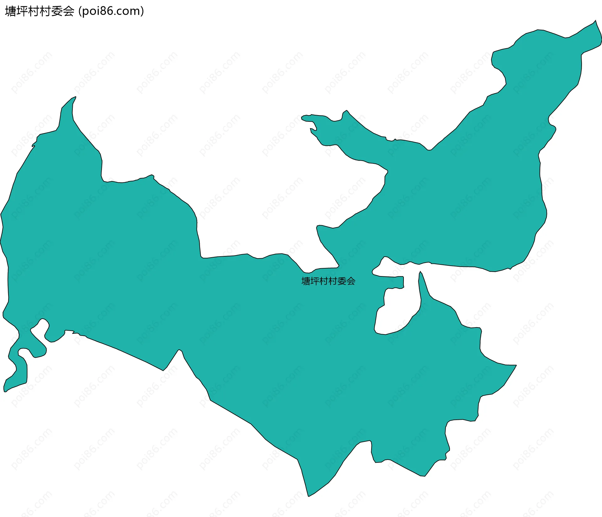 塘坪村村委会边界地图