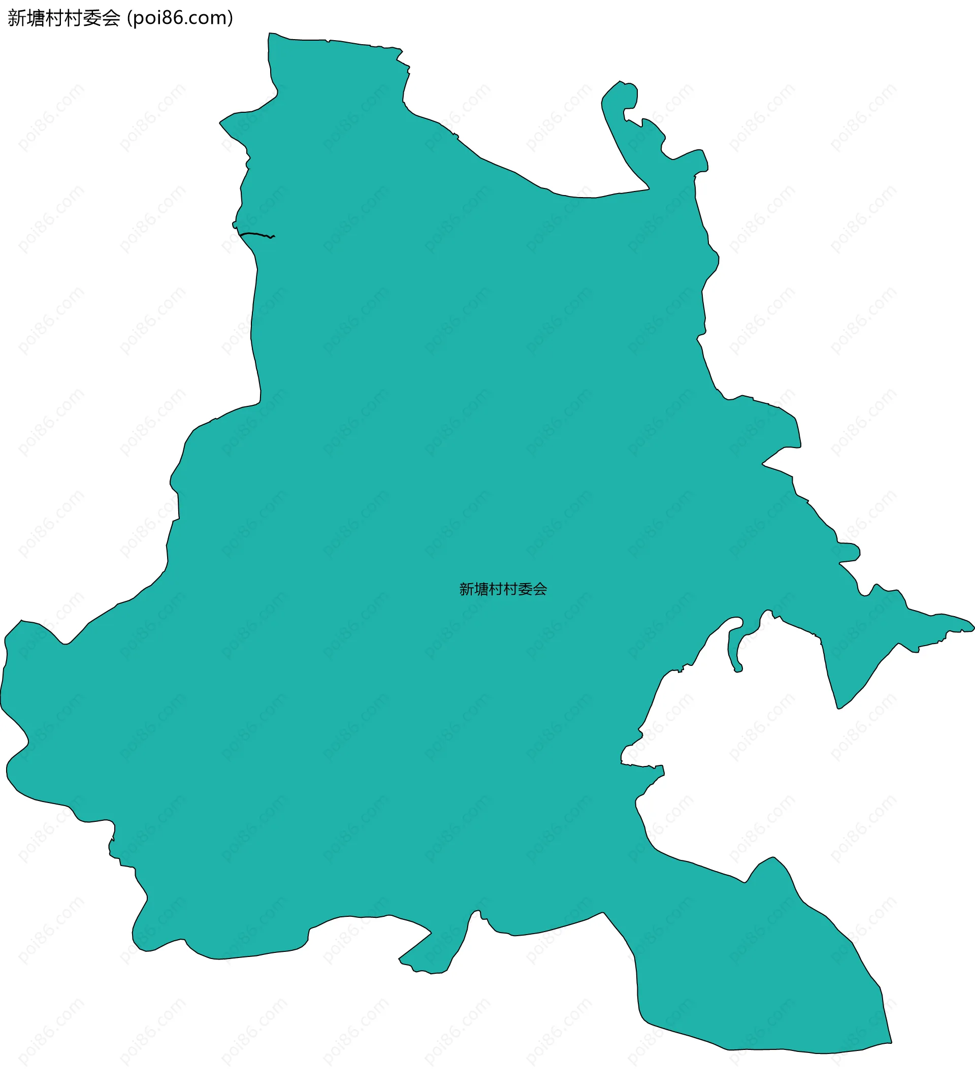 新塘村村委会边界地图