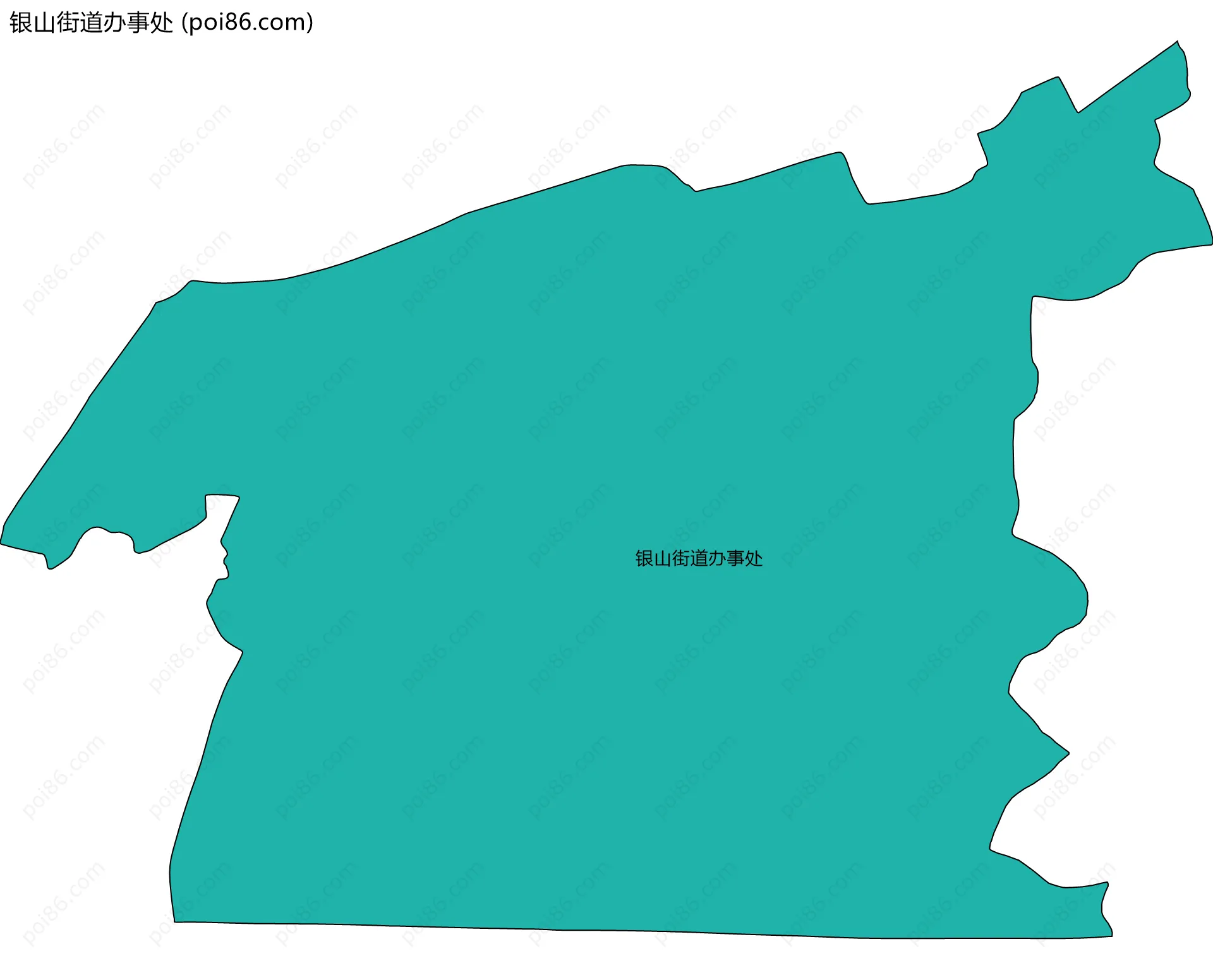 银山街道办事处边界地图