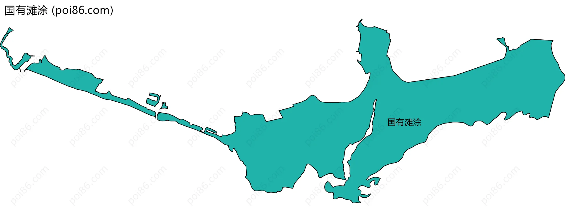 国有滩涂边界地图(五级行政区划)