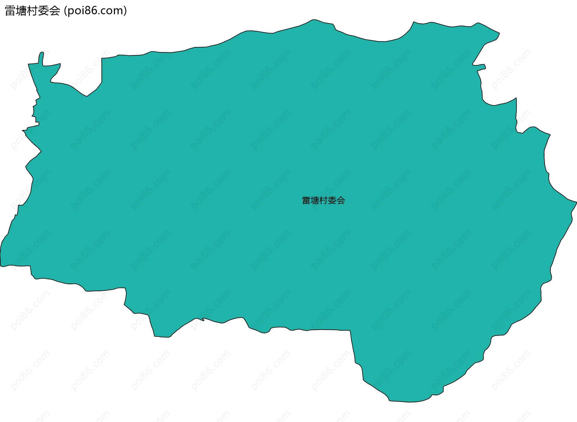 雷塘村委会边界地图