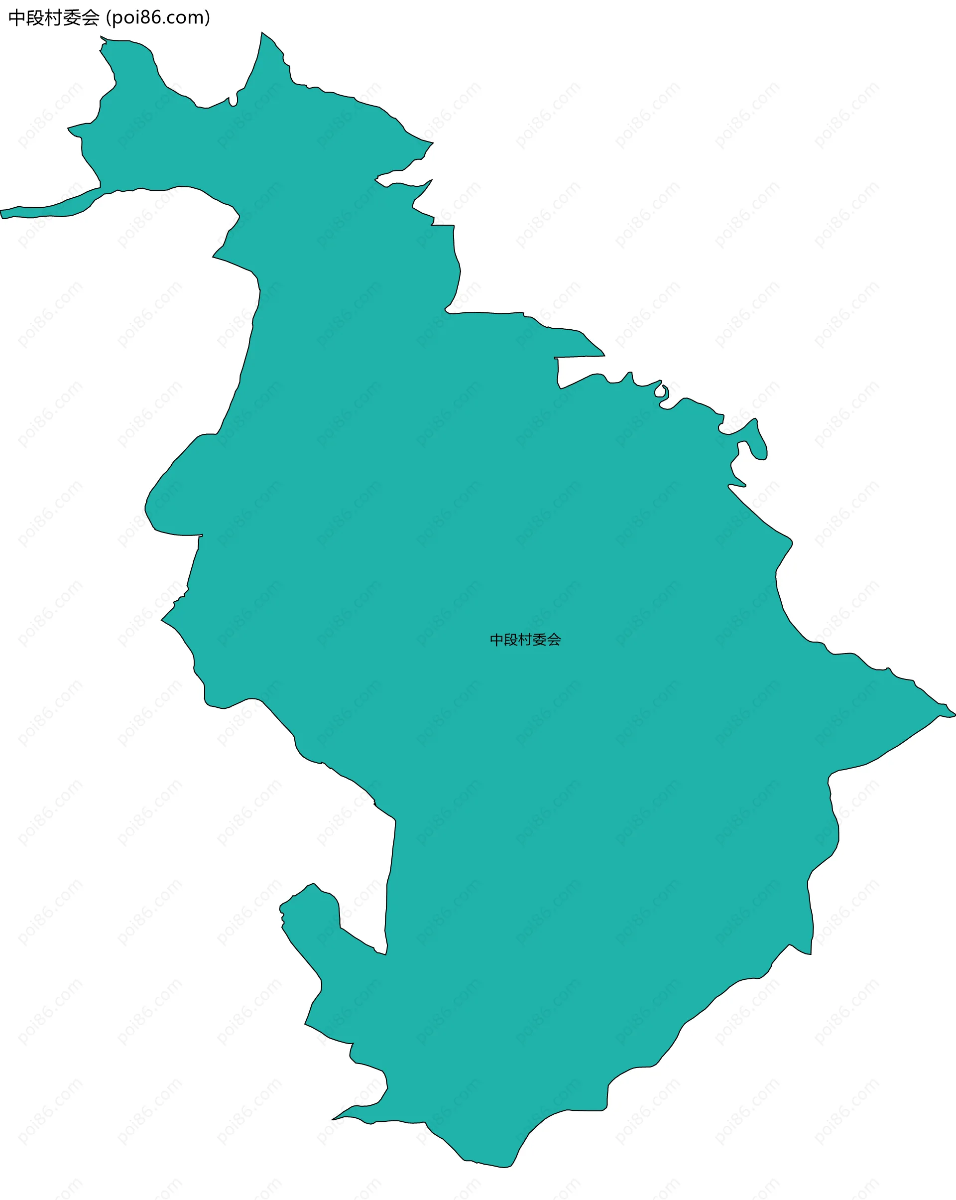 中段村委会边界地图