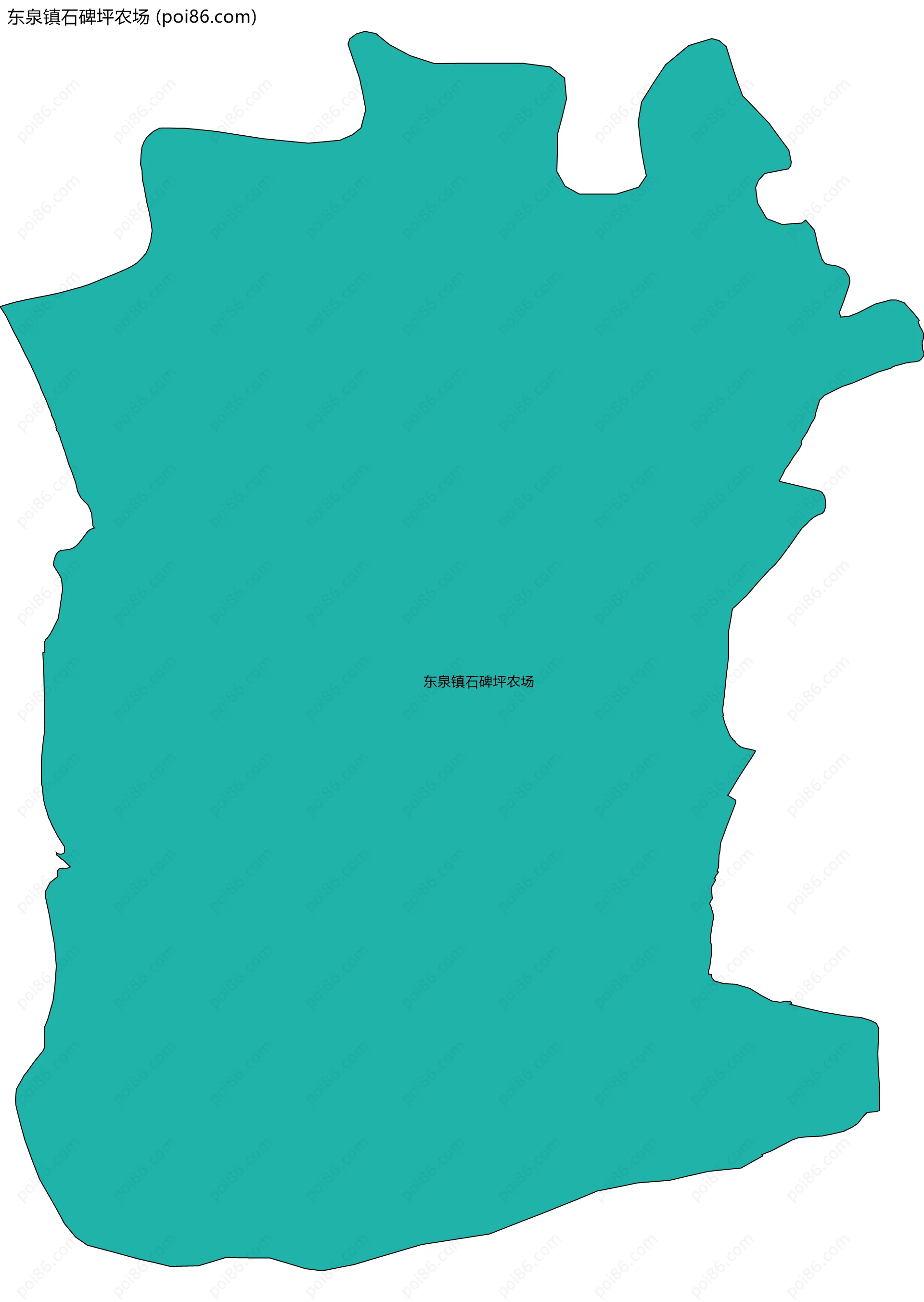 东泉镇石碑坪农场边界地图