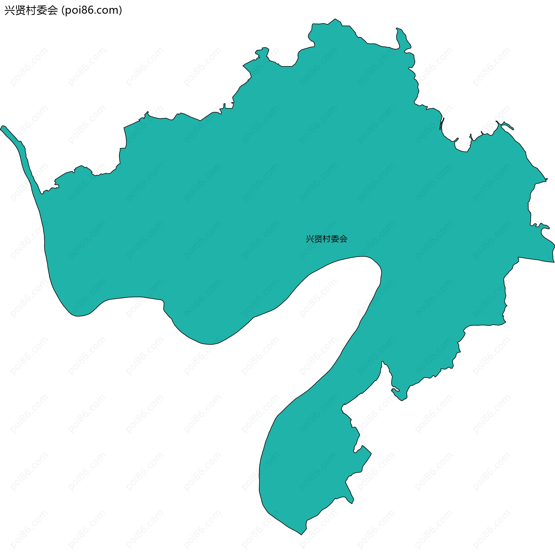 兴贤村委会边界地图