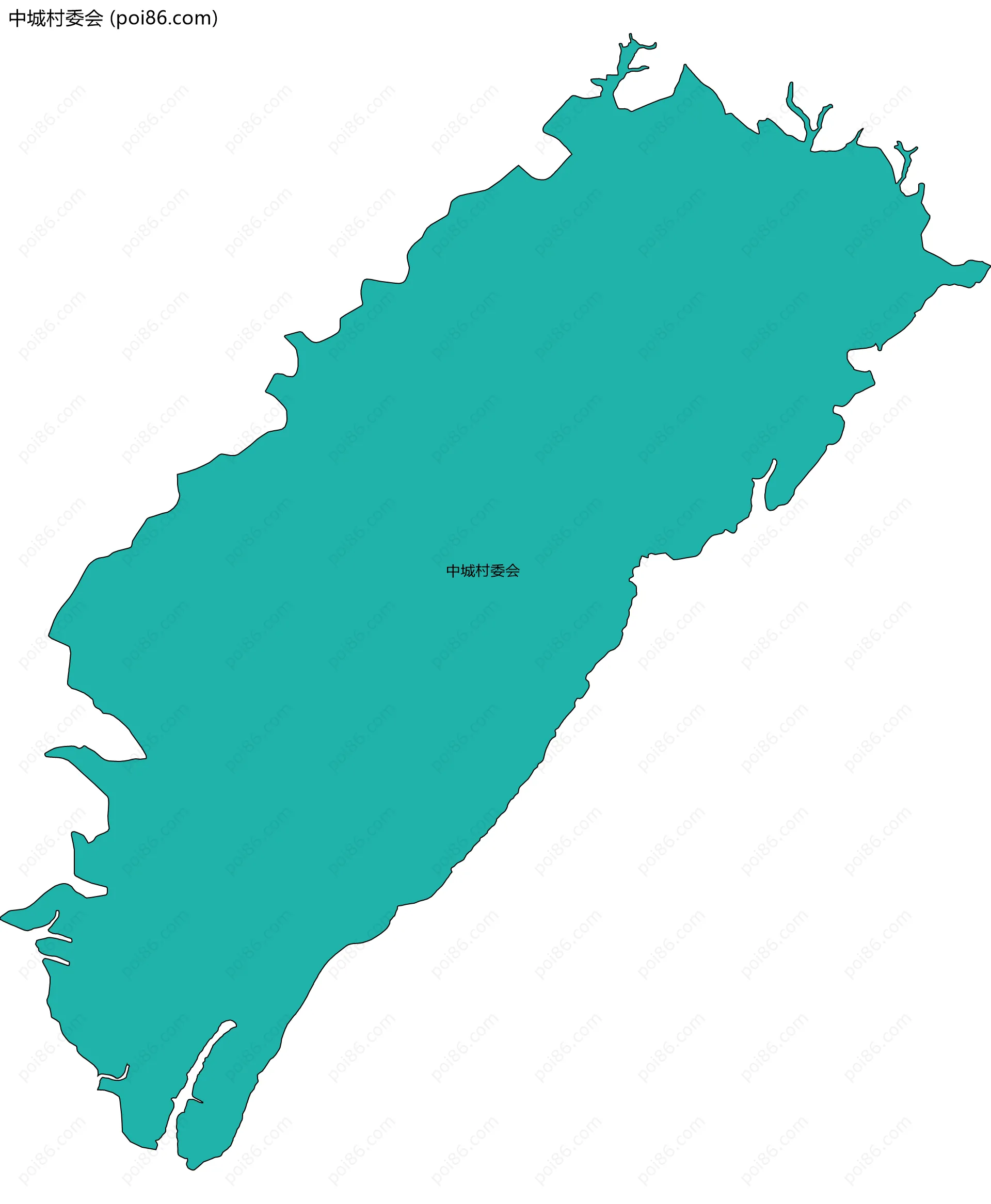 中城村委会边界地图