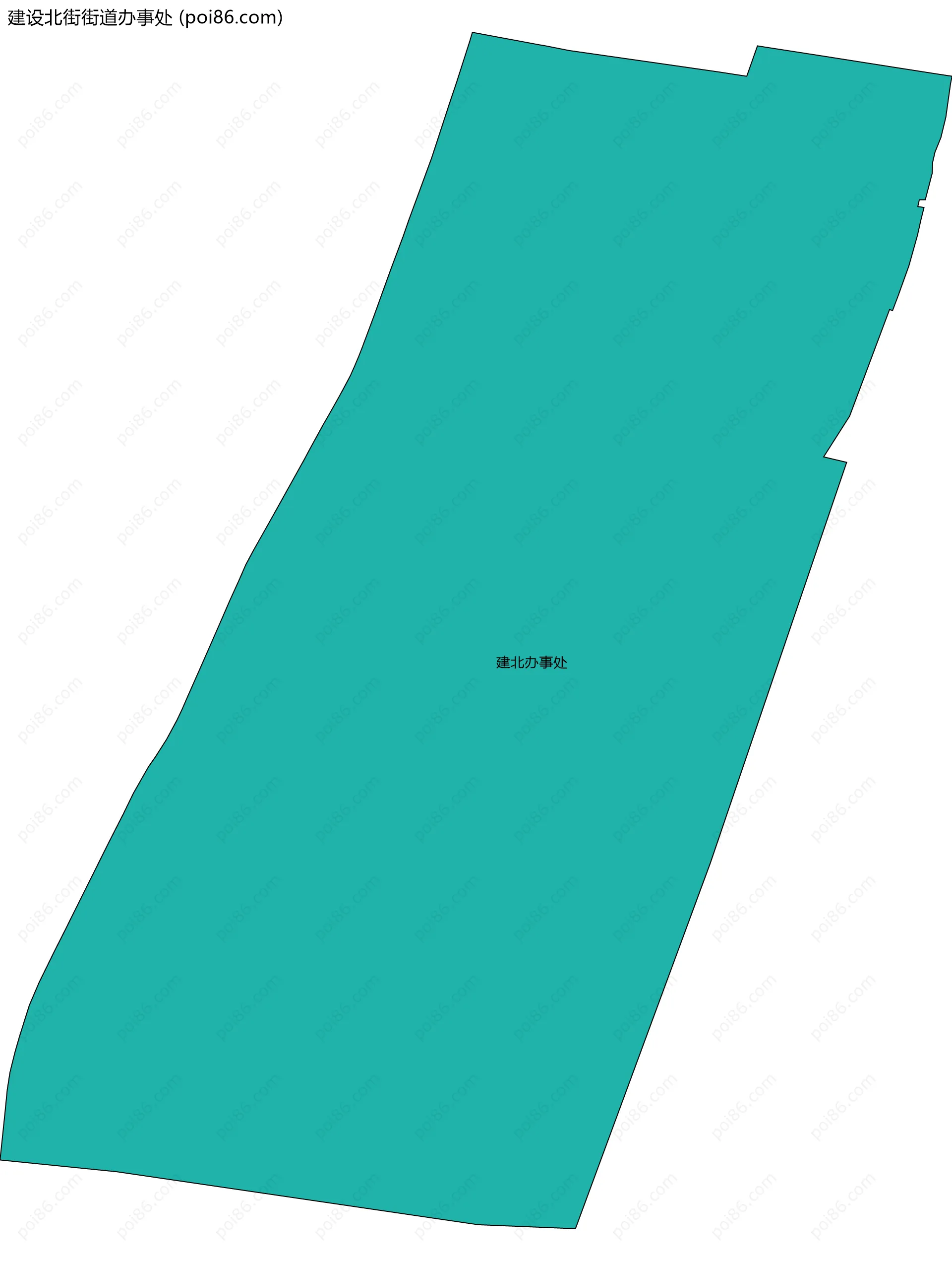 建设北街街道办事处边界地图(五级行政区划)