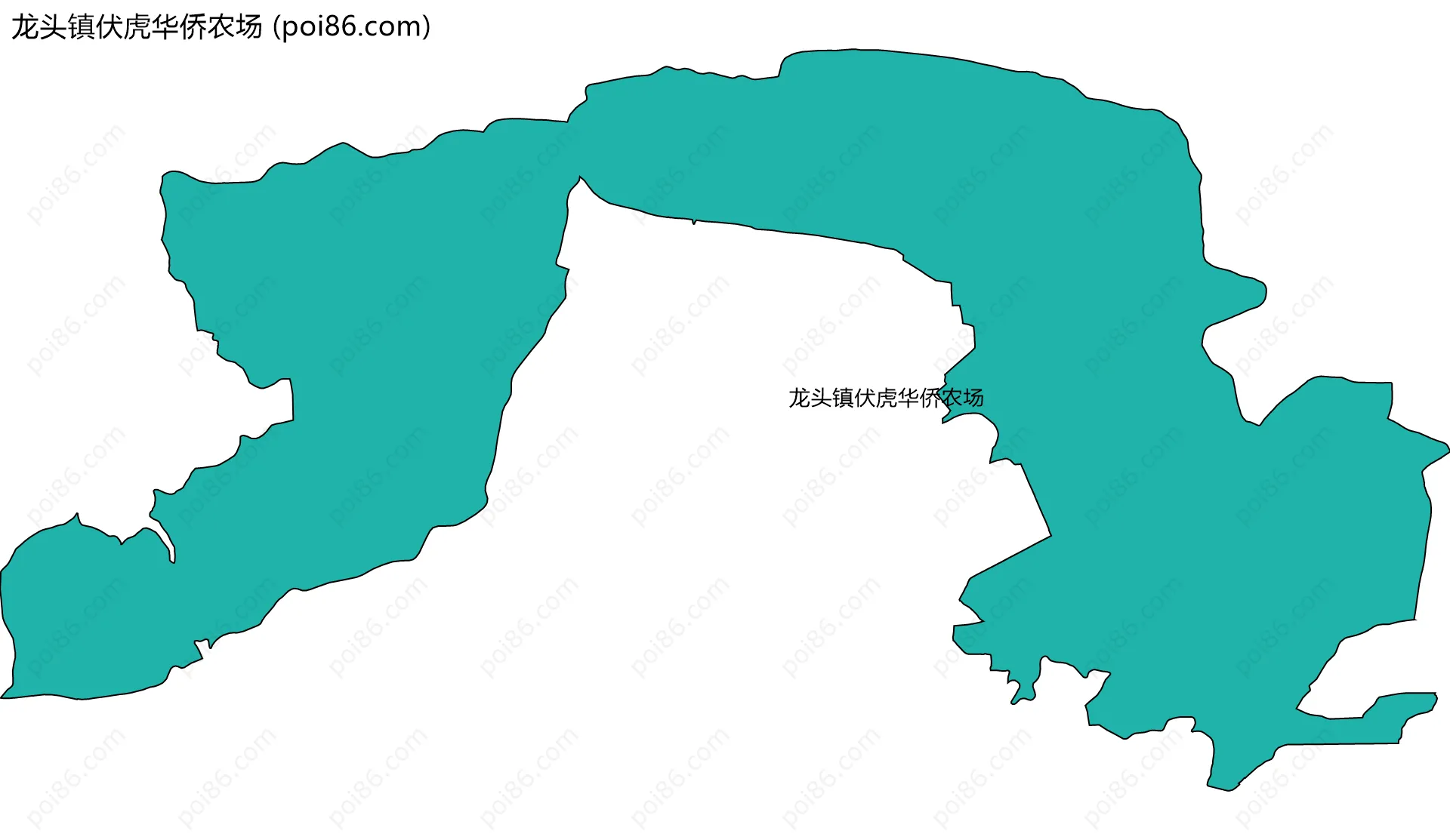 龙头镇伏虎华侨农场边界地图