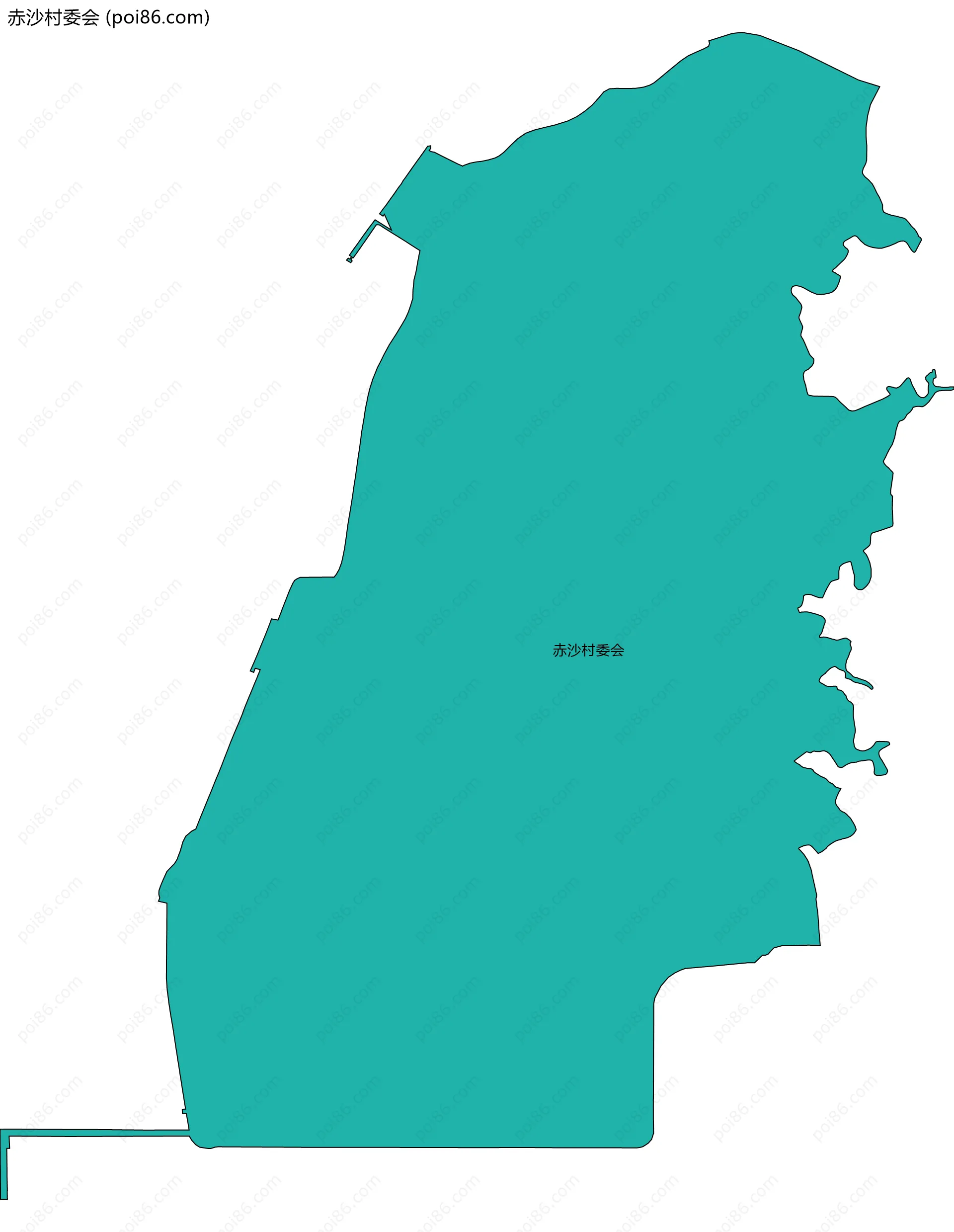 赤沙村委会边界地图