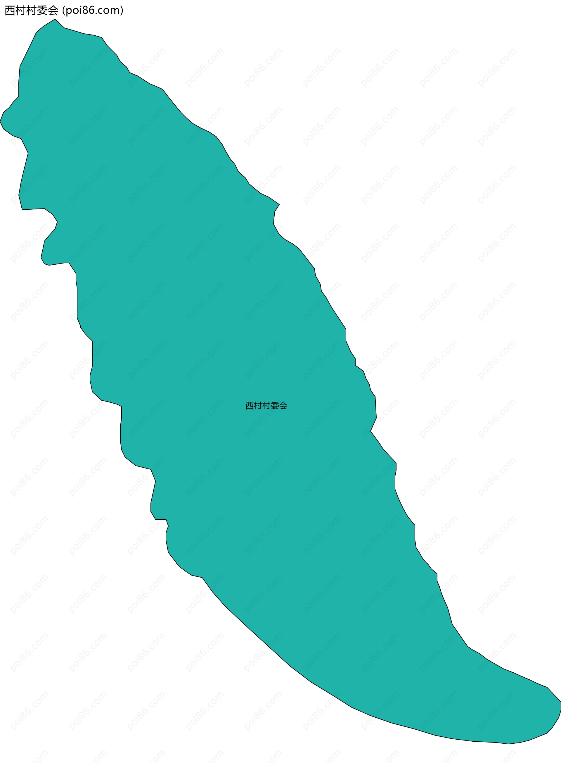 西村村委会边界地图