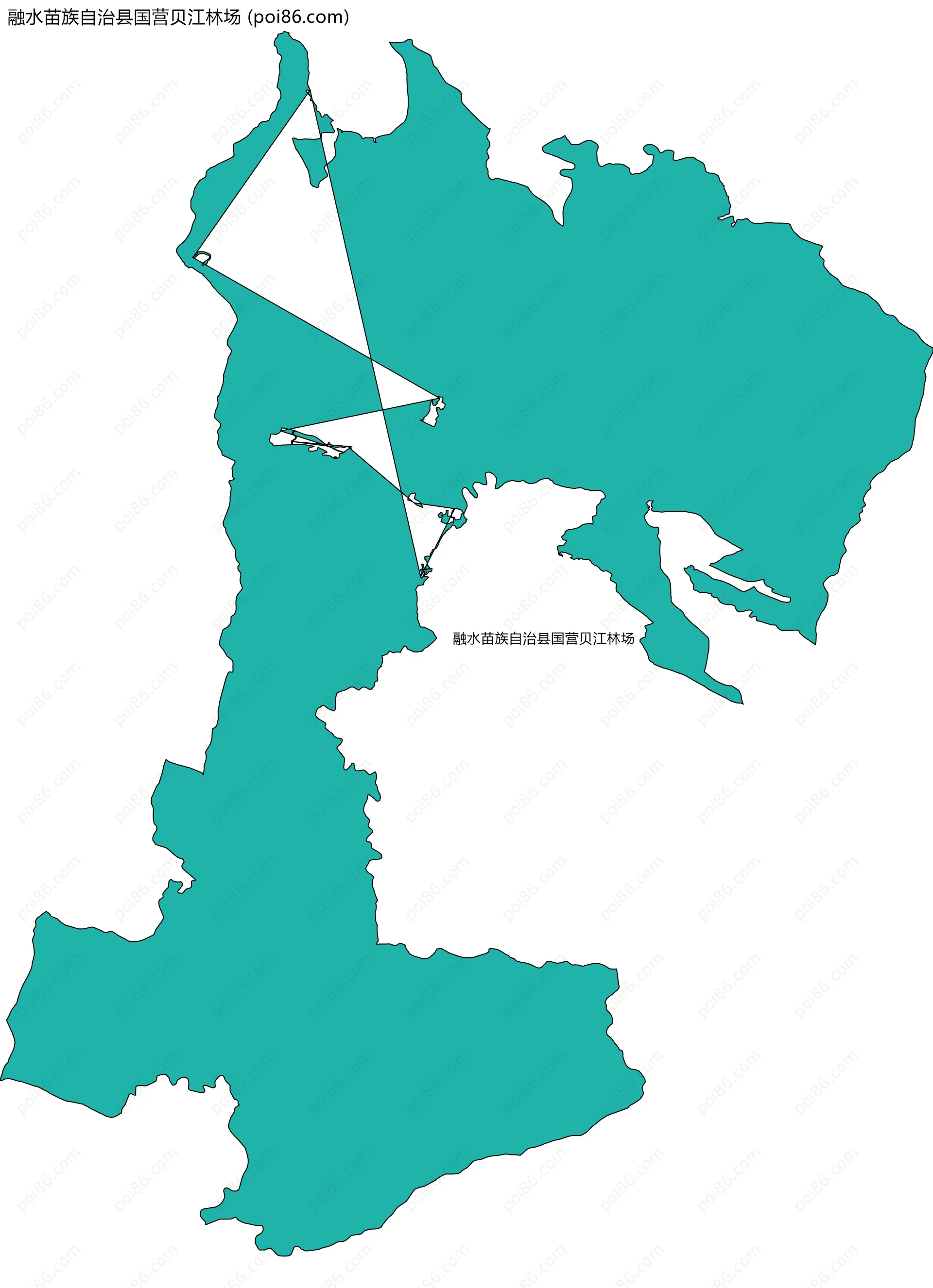 融水苗族自治县国营贝江林场边界地图