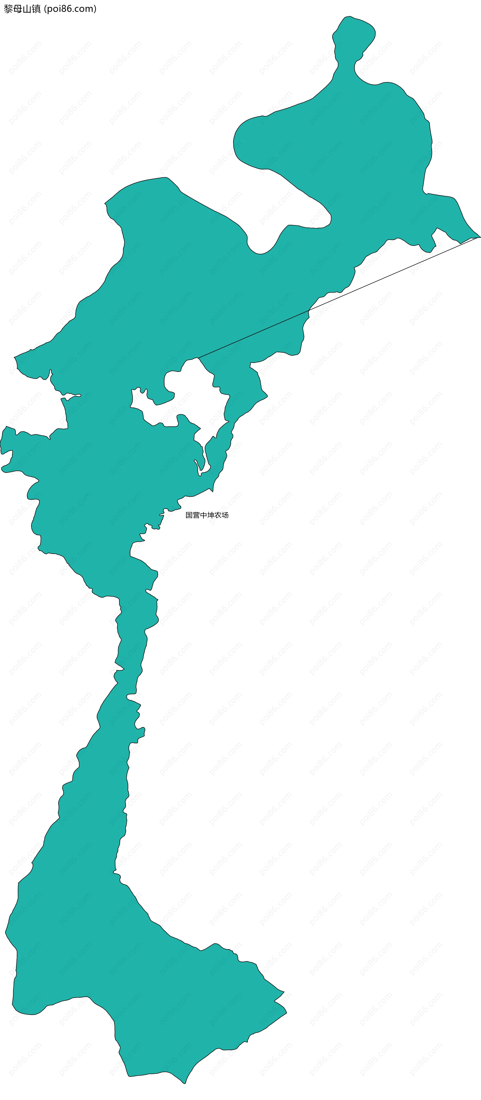 黎母山镇边界地图(五级行政区划)