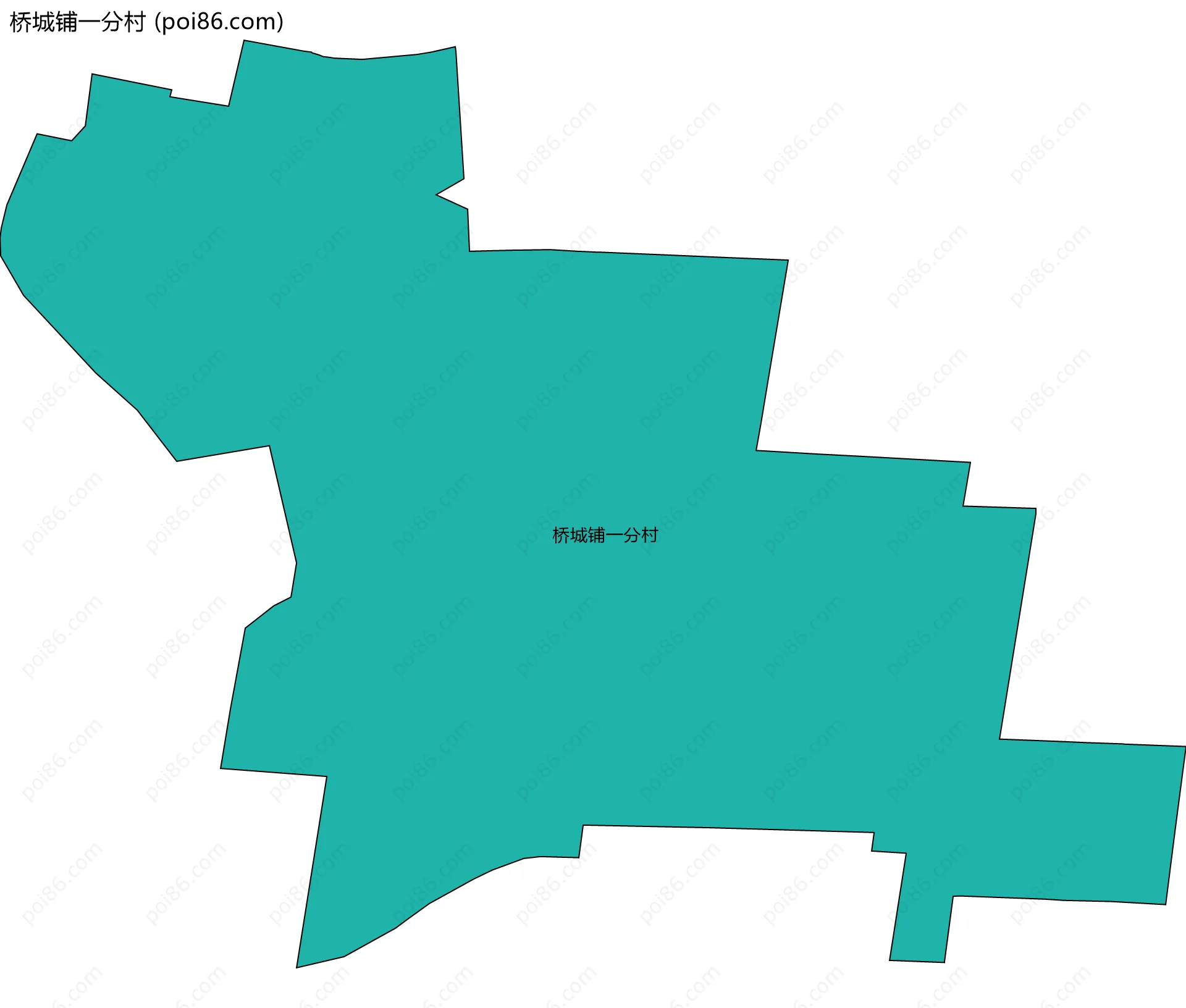 桥城铺一分村边界地图