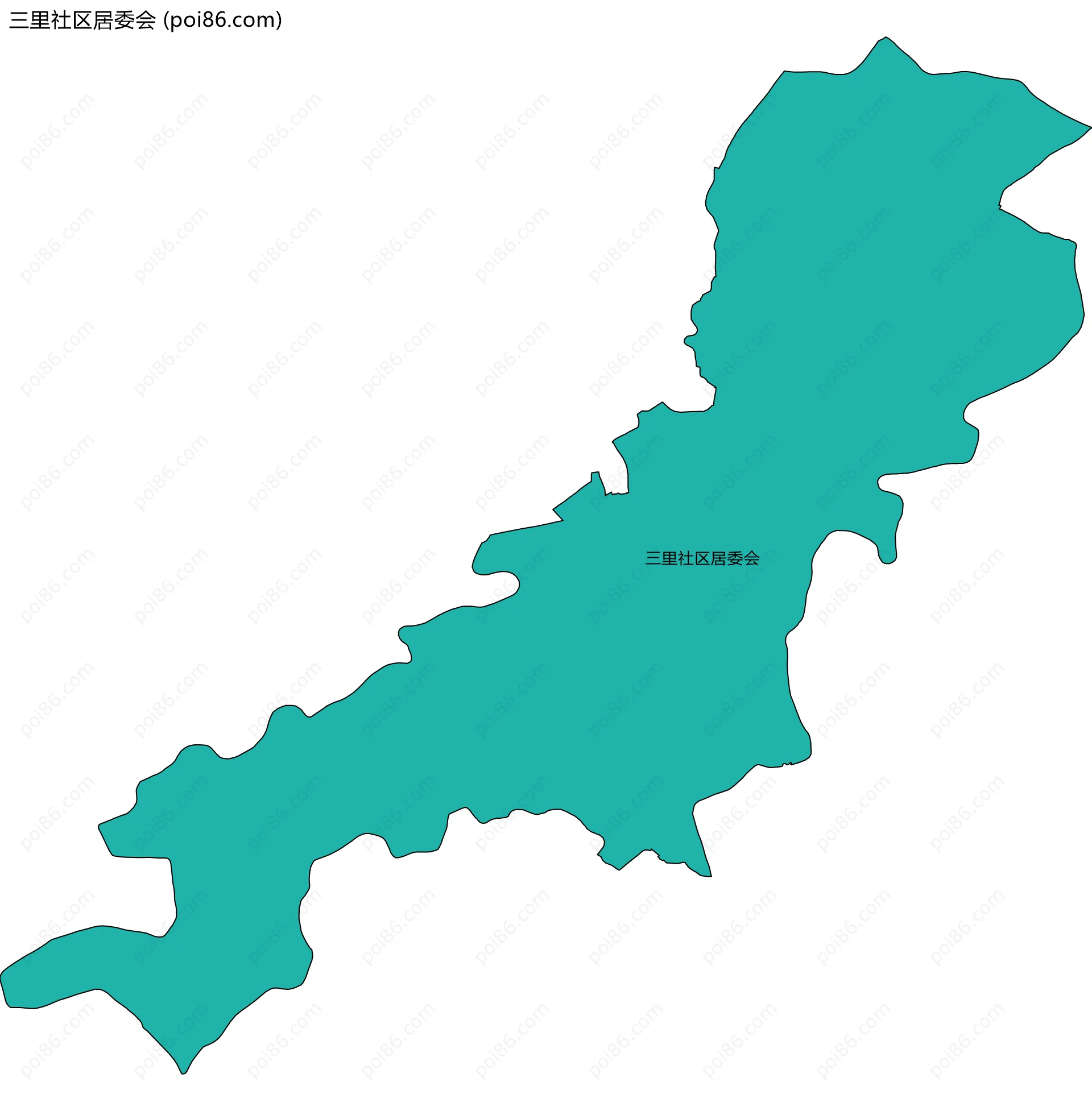 三里社区居委会边界地图