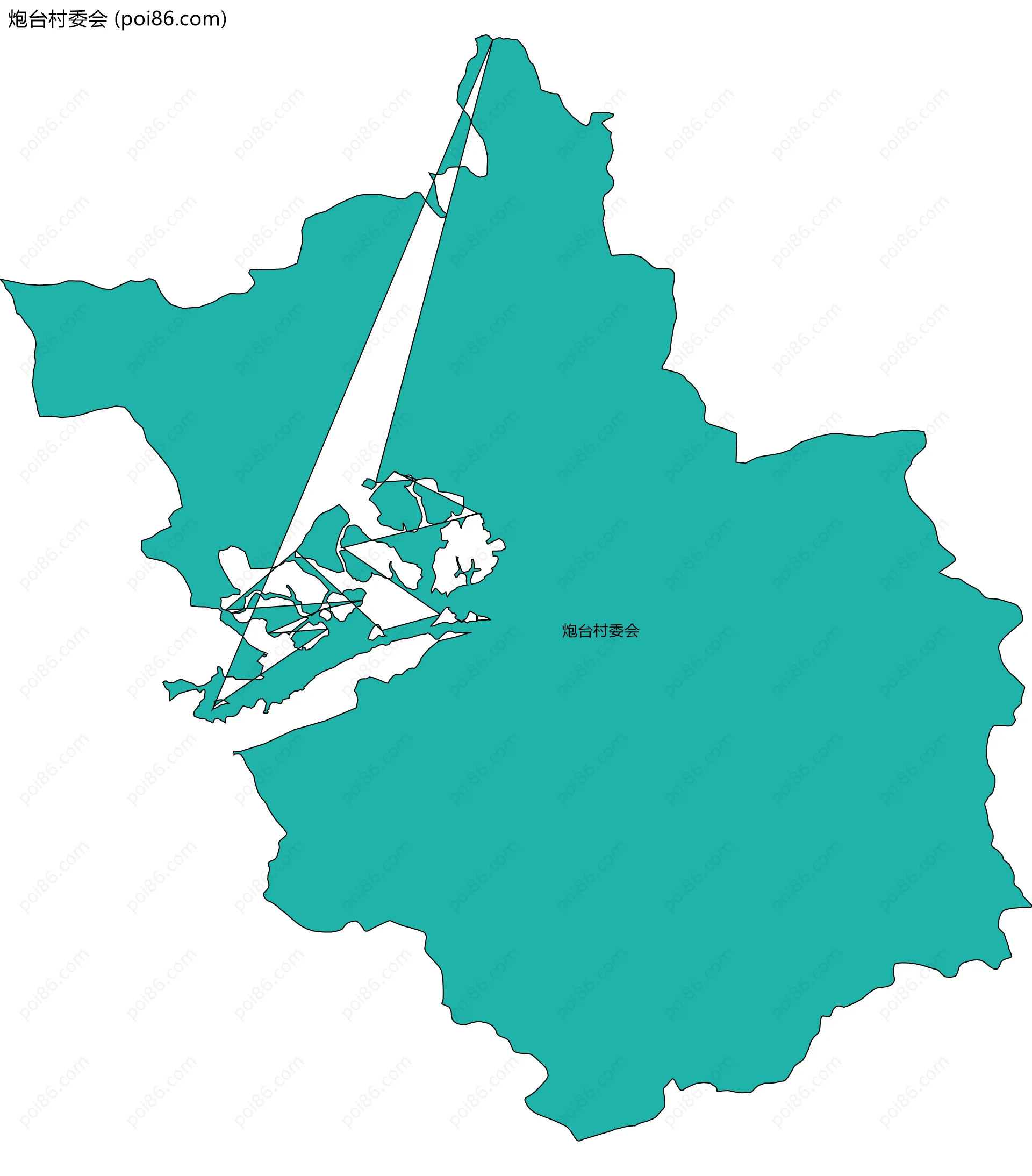 炮台村委会边界地图