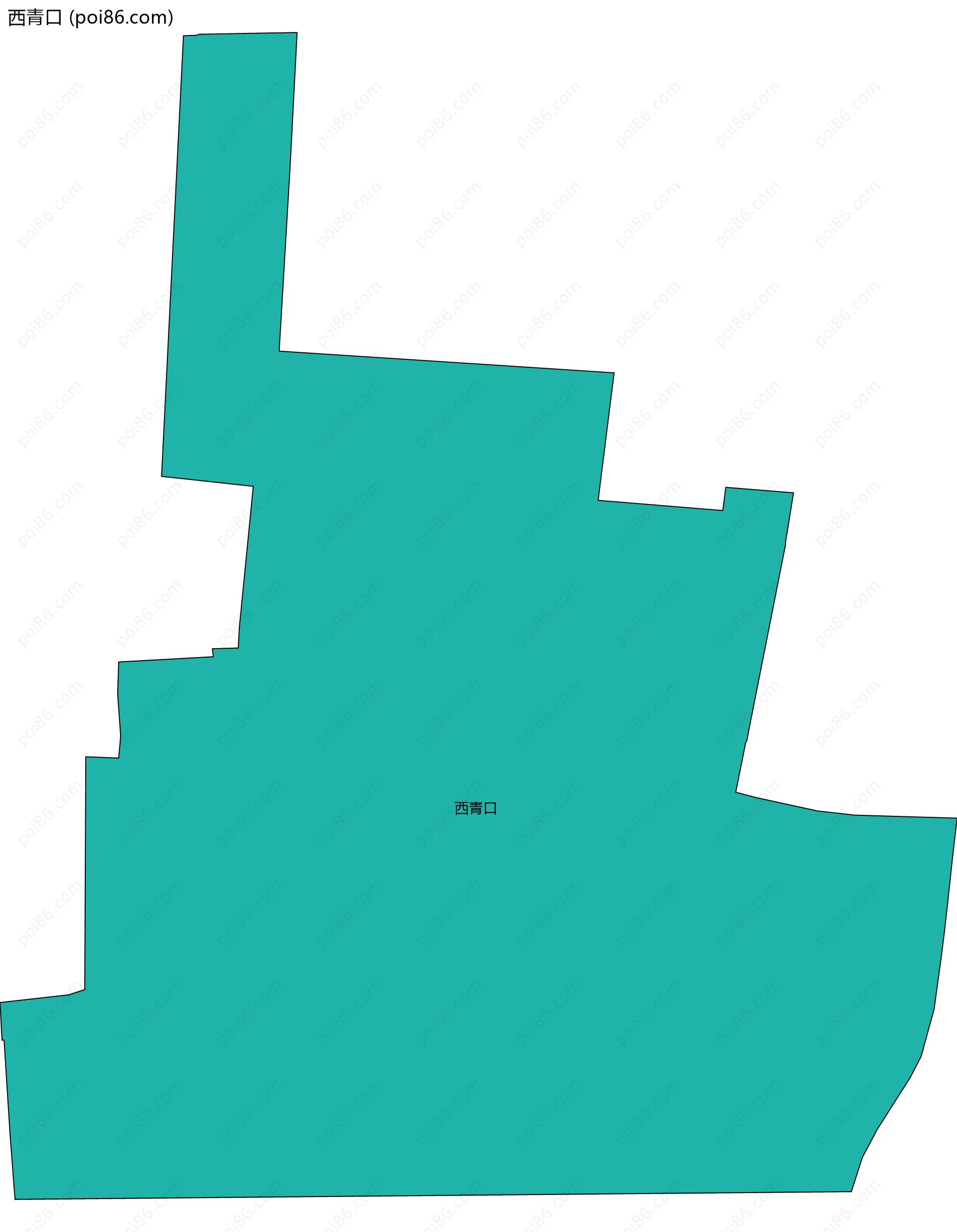 西青口边界地图