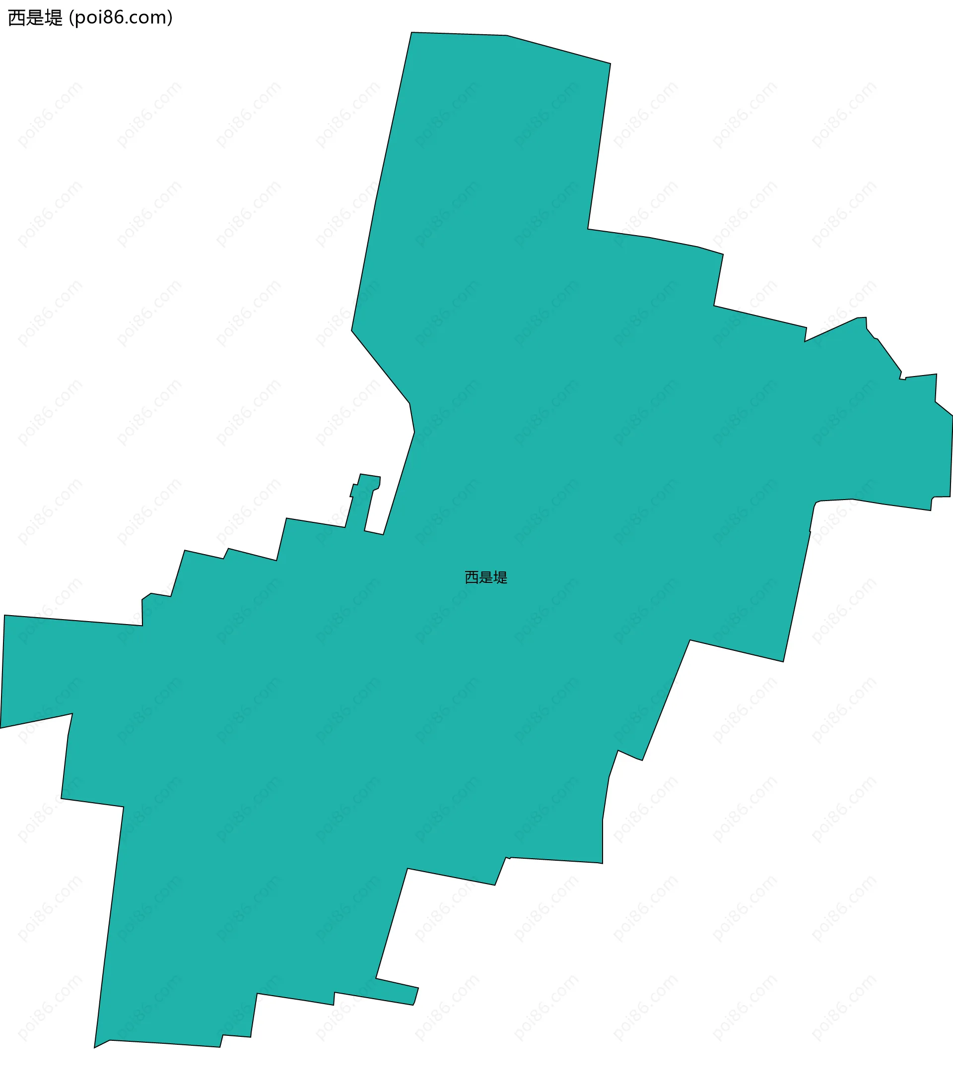 西是堤边界地图
