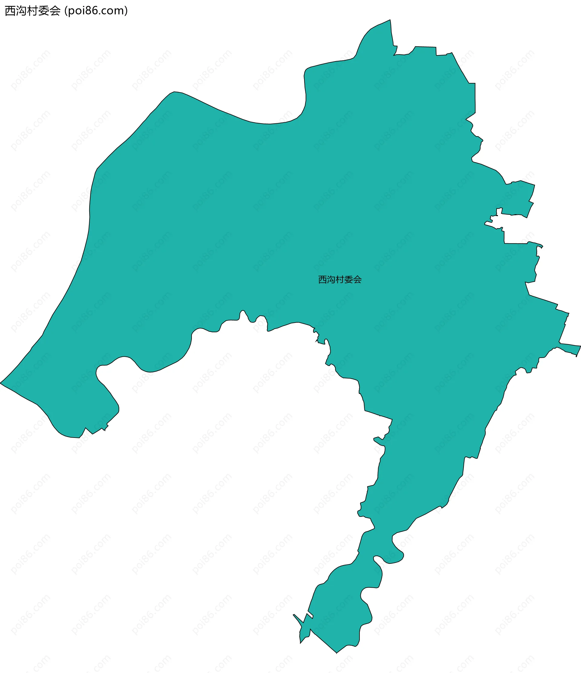 西沟村委会边界地图