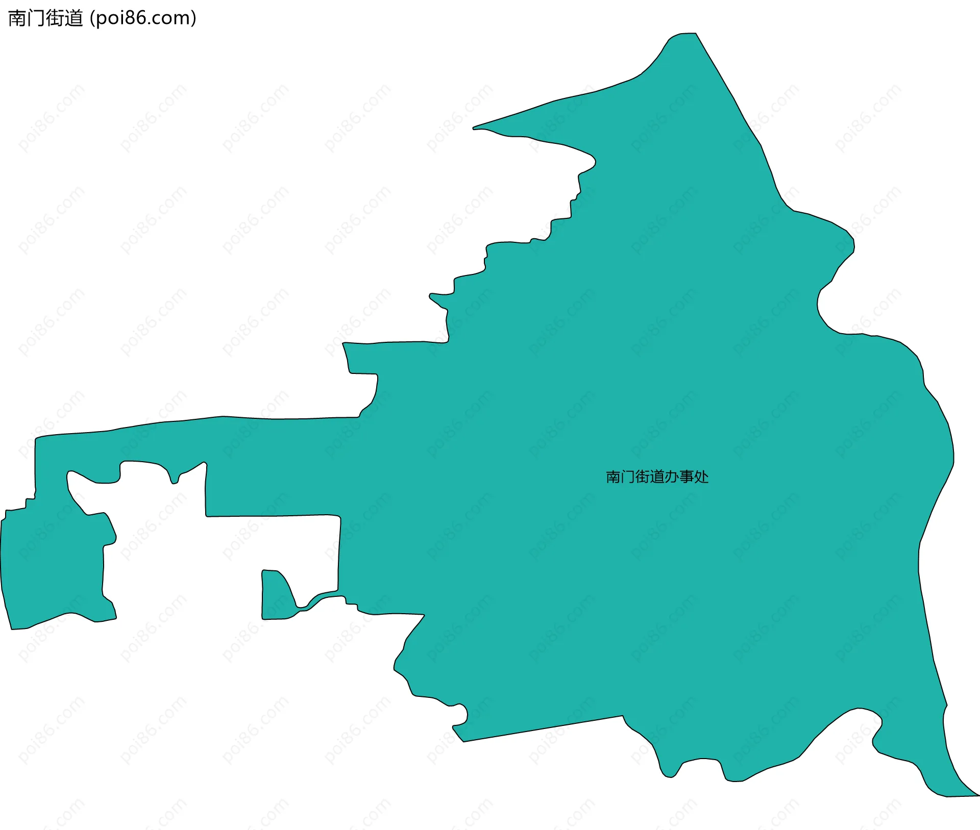 南门街道边界地图(五级行政区划)