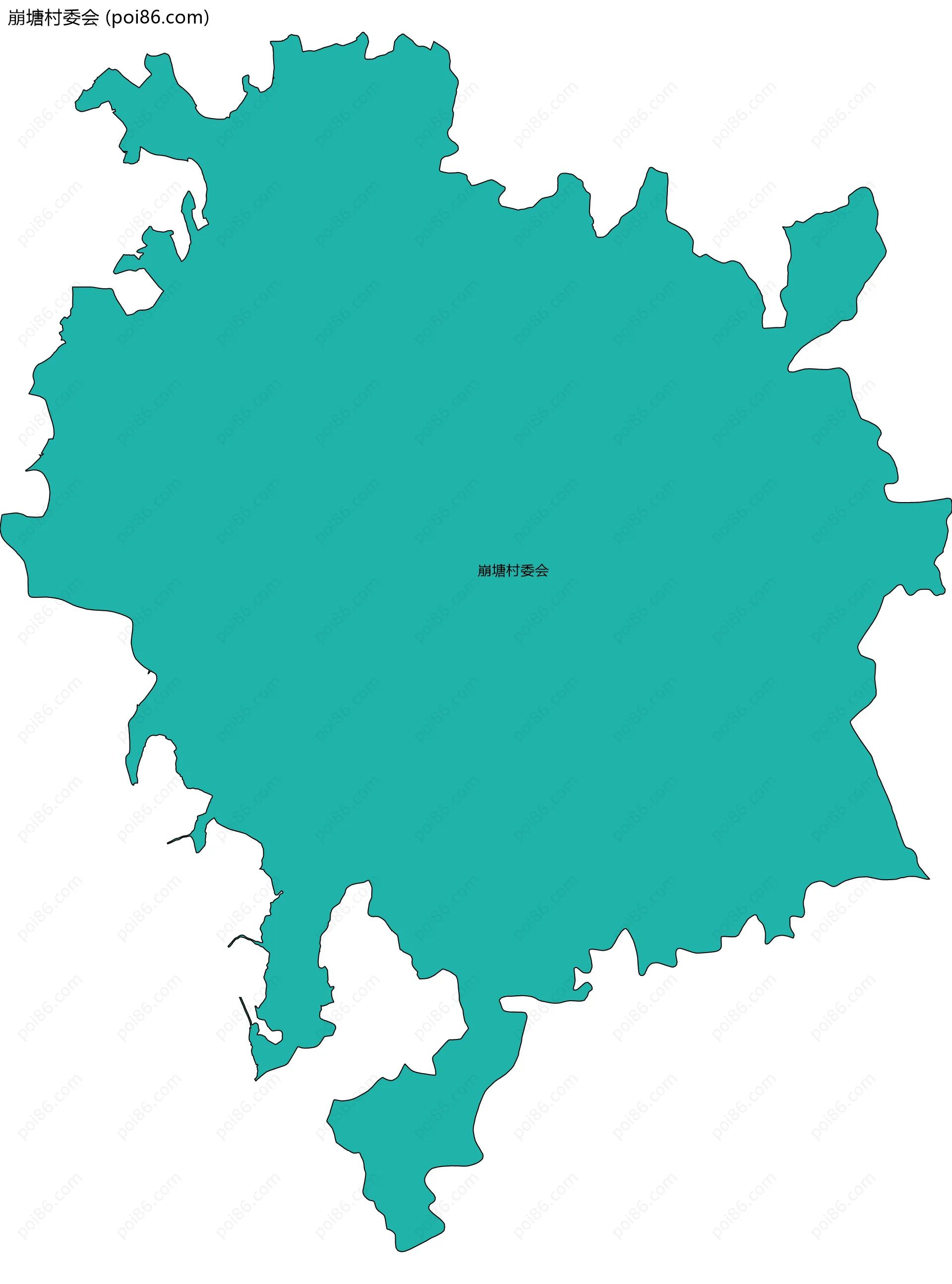 崩塘村委会边界地图