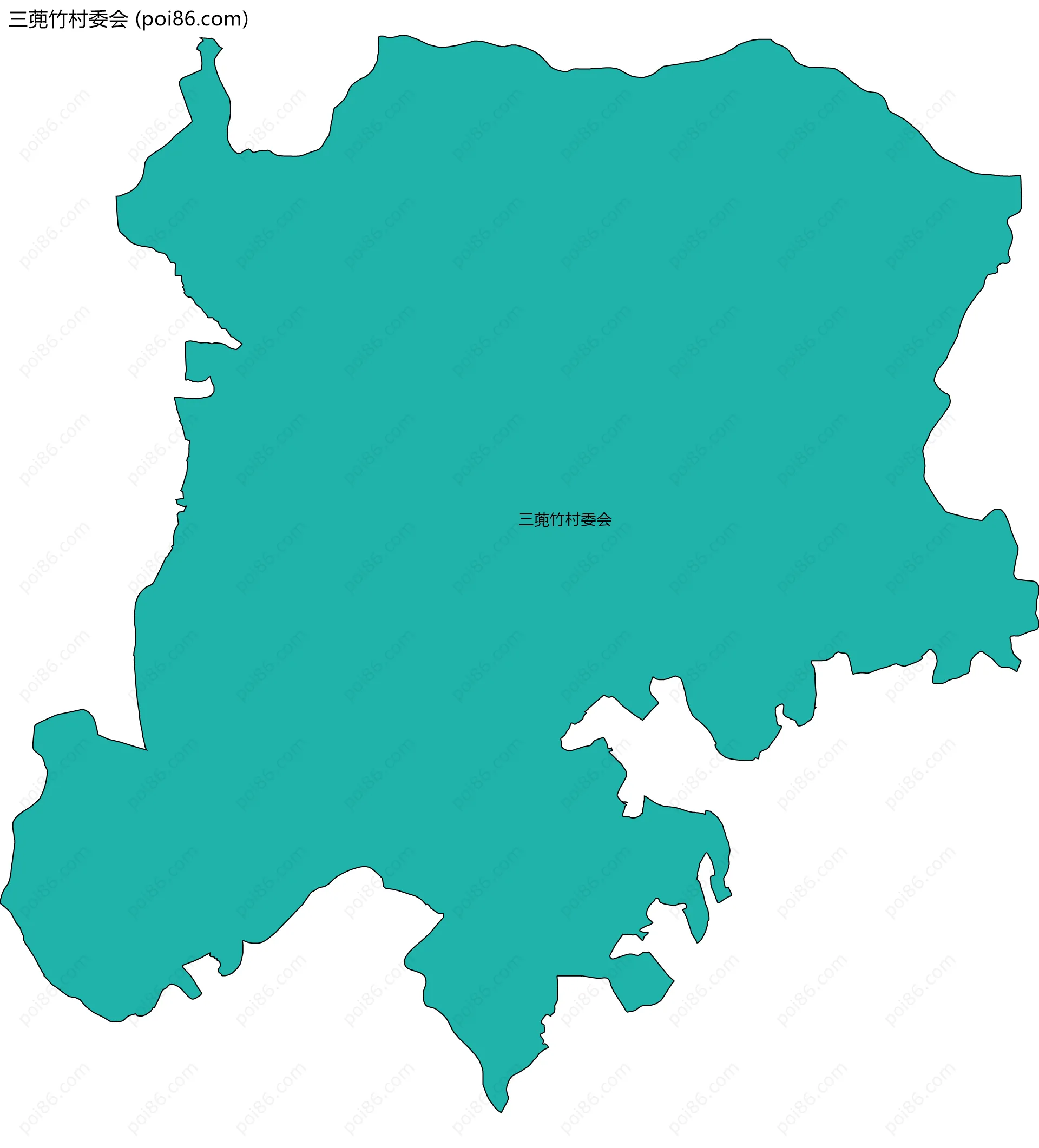 三蔸竹村委会边界地图