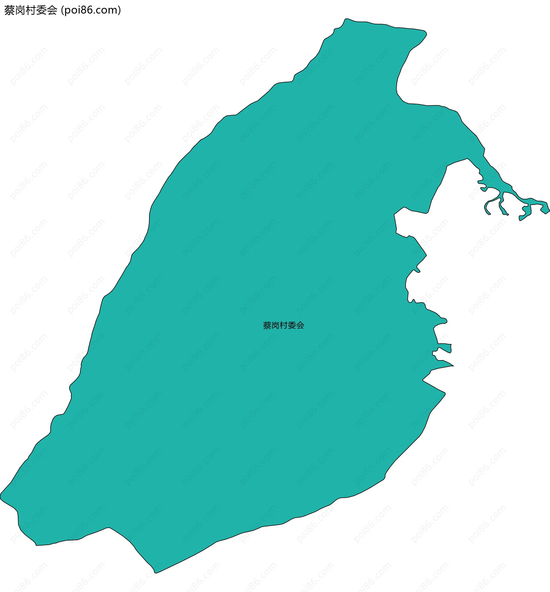 蔡岗村委会边界地图