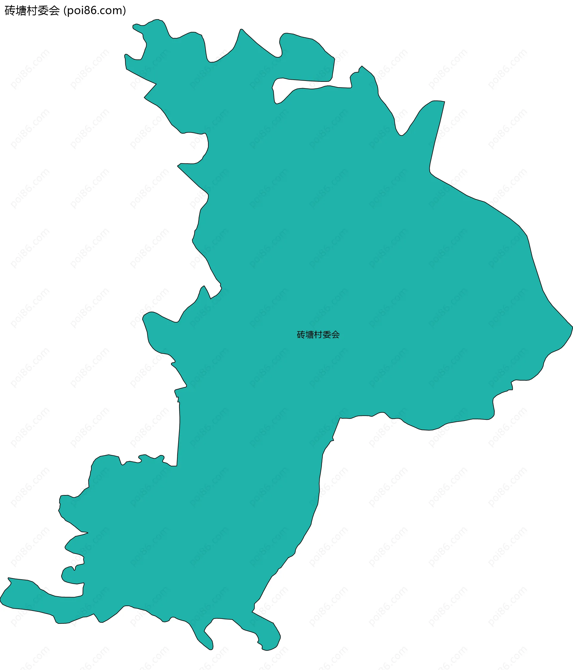 砖塘村委会边界地图