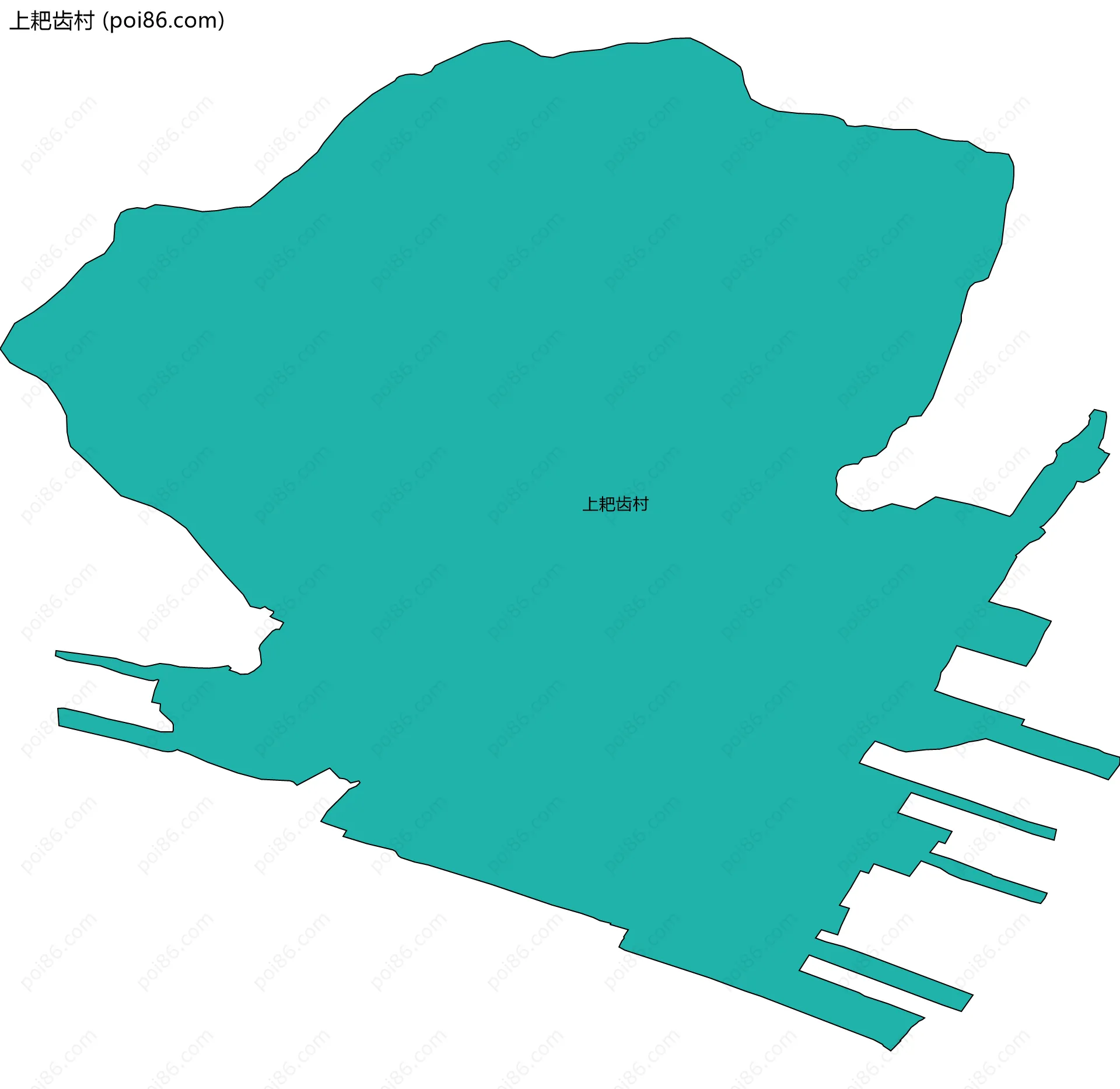 上耙齿村边界地图